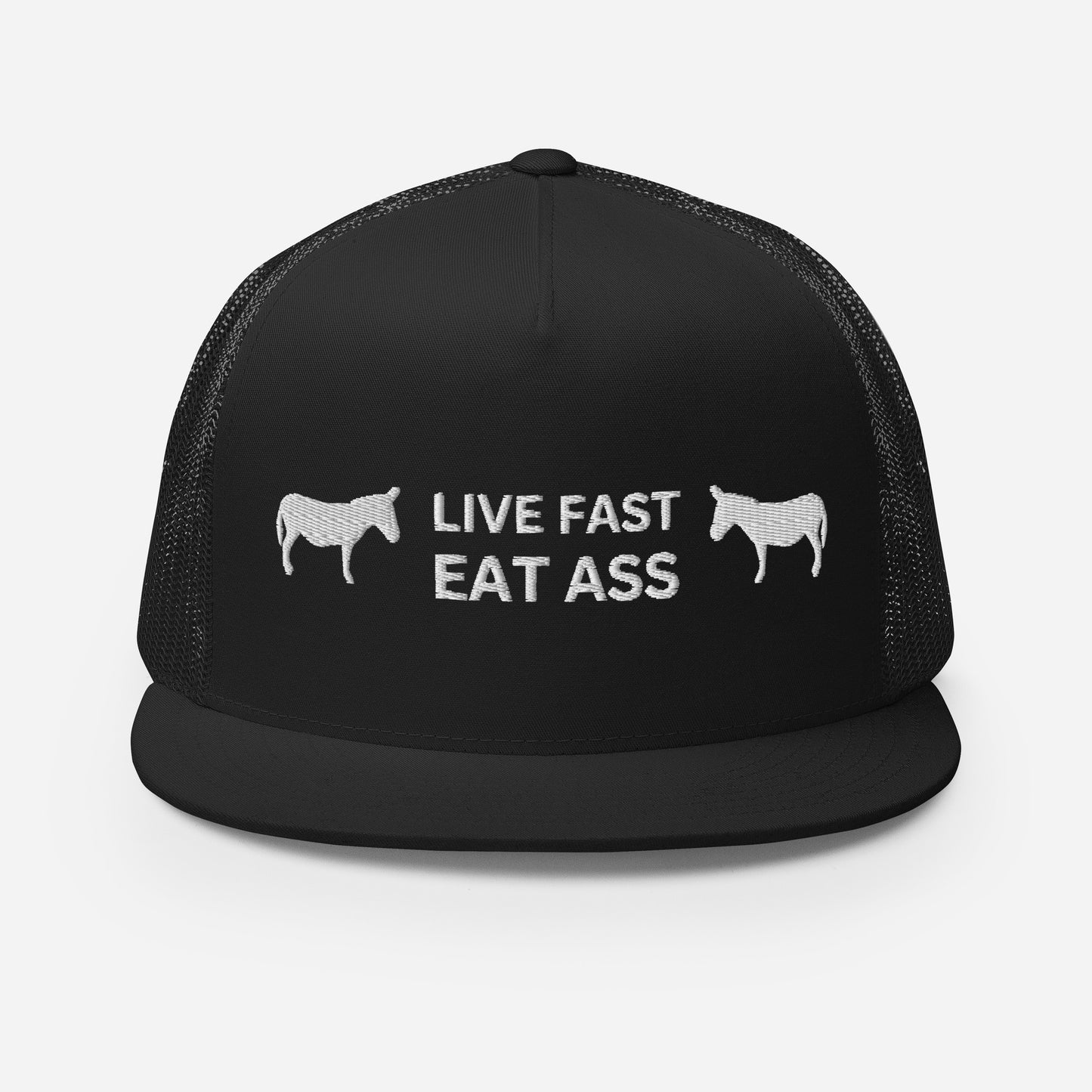 Funny Farming Trucker Cap Hat Live Fast Eat Ass Donkey