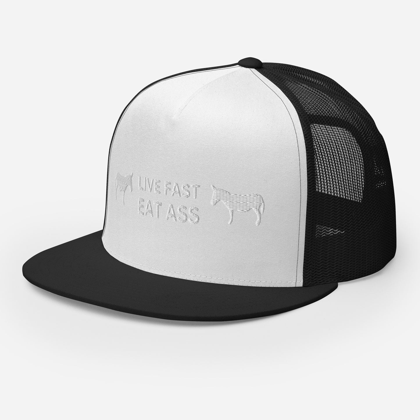 Funny Farming Trucker Cap Hat Live Fast Eat Ass Donkey