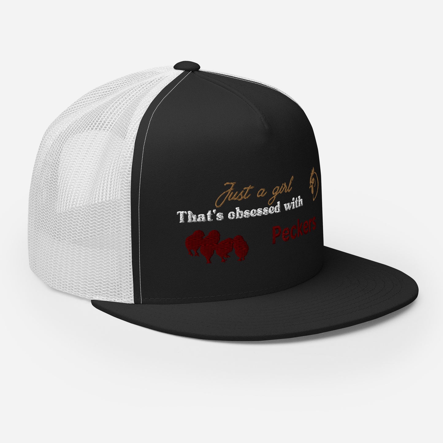 Funny Farming Hat Trucker Cap Just a Girl Obsessed with Peckers Chickens