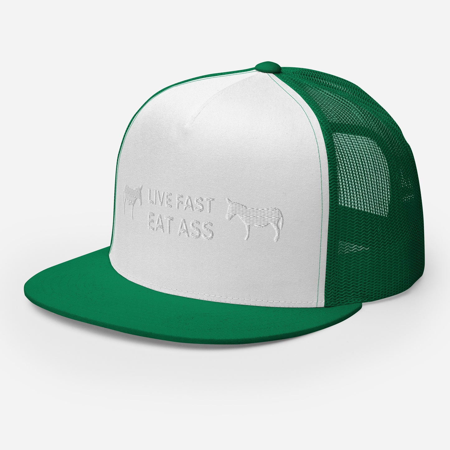 Funny Farming Trucker Cap Hat Live Fast Eat Ass Donkey