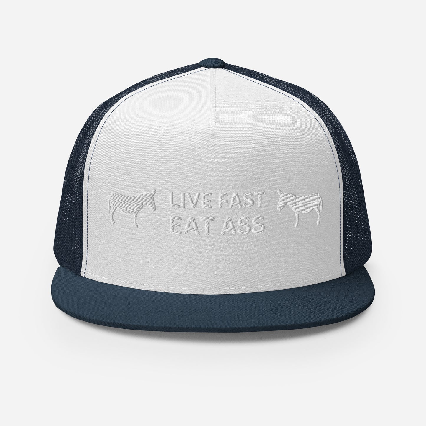 Funny Farming Trucker Cap Hat Live Fast Eat Ass Donkey