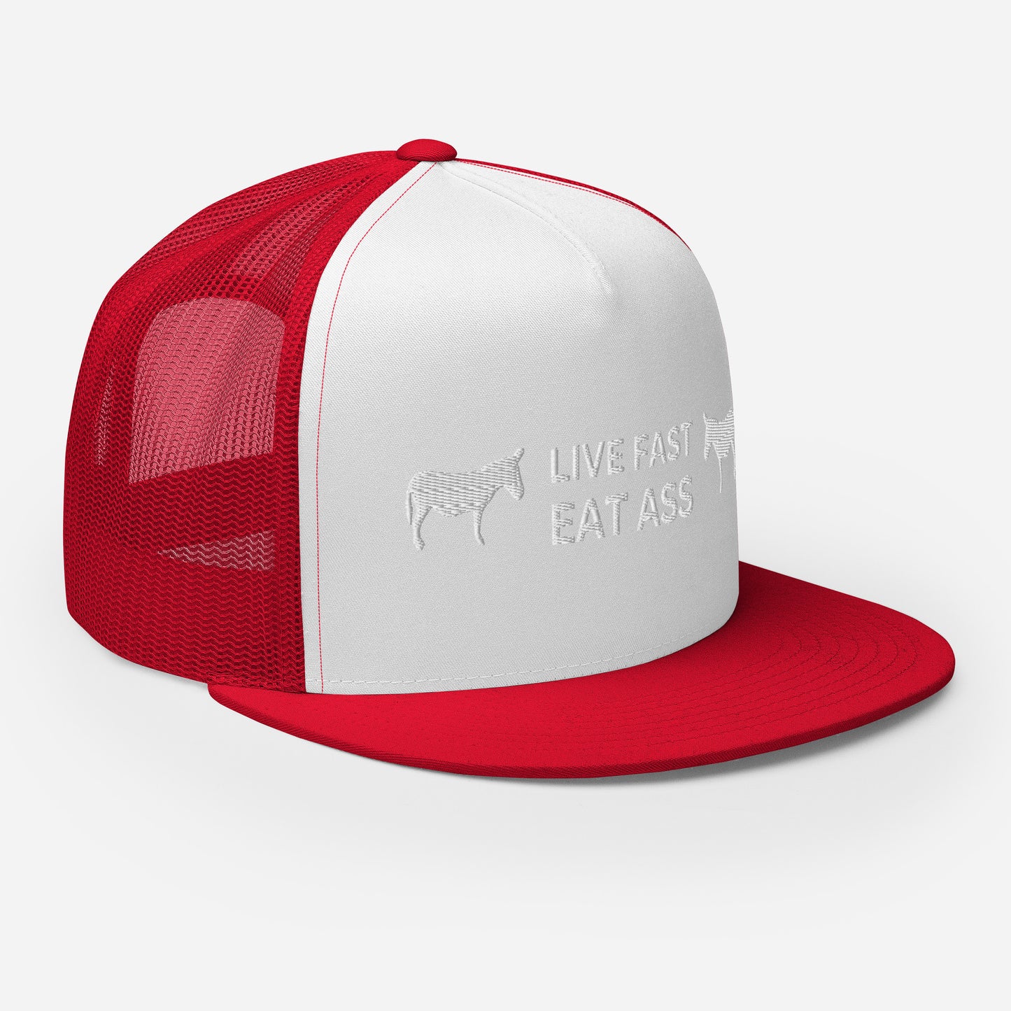 Funny Farming Trucker Cap Hat Live Fast Eat Ass Donkey