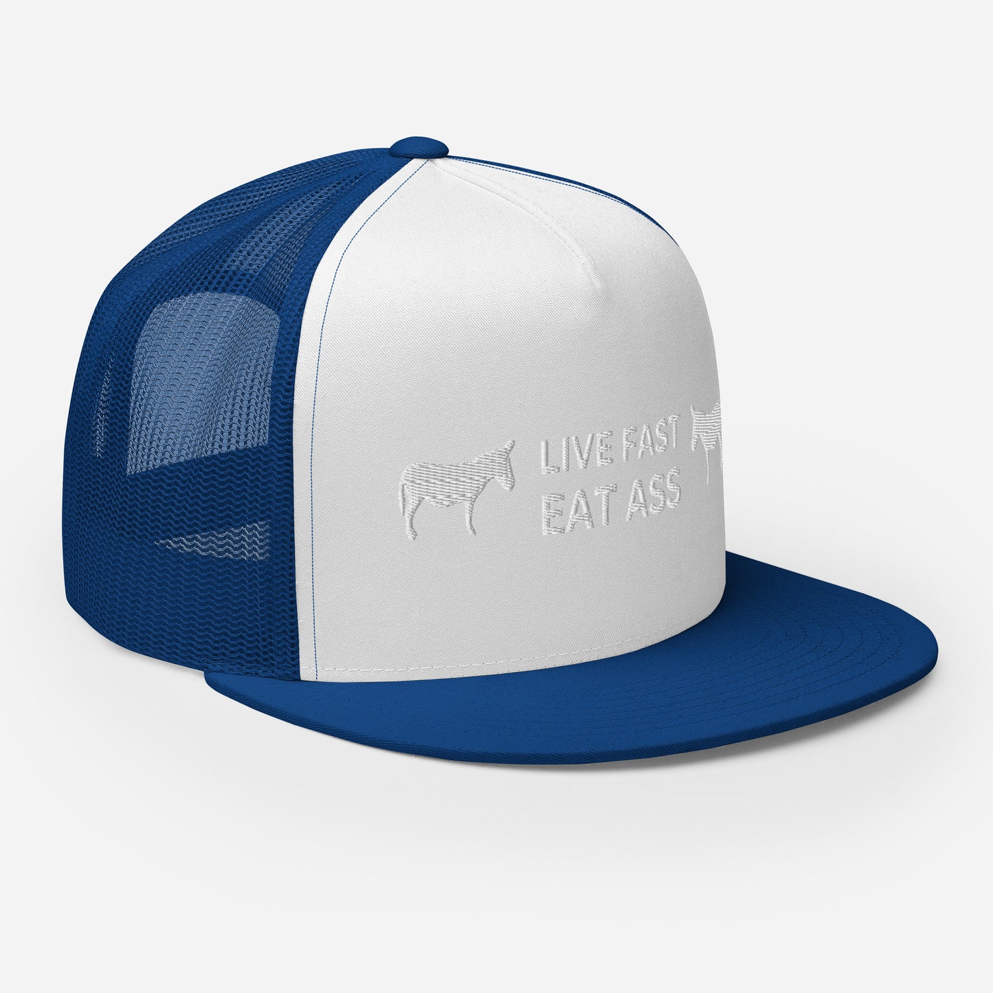 Funny Farming Trucker Cap Hat Live Fast Eat Ass Donkey