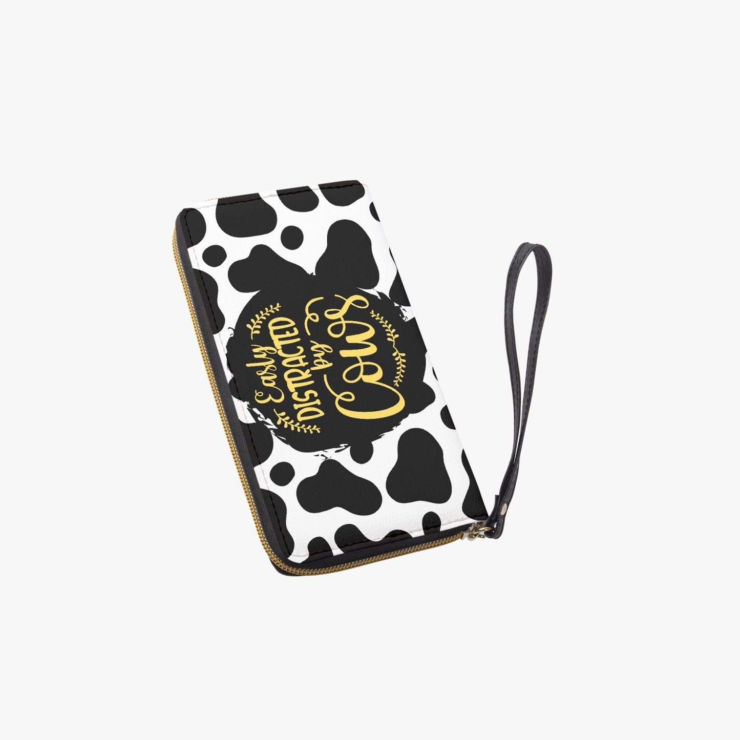 Easily Distracted by Cows Leather Wristlet Clutch Wallet