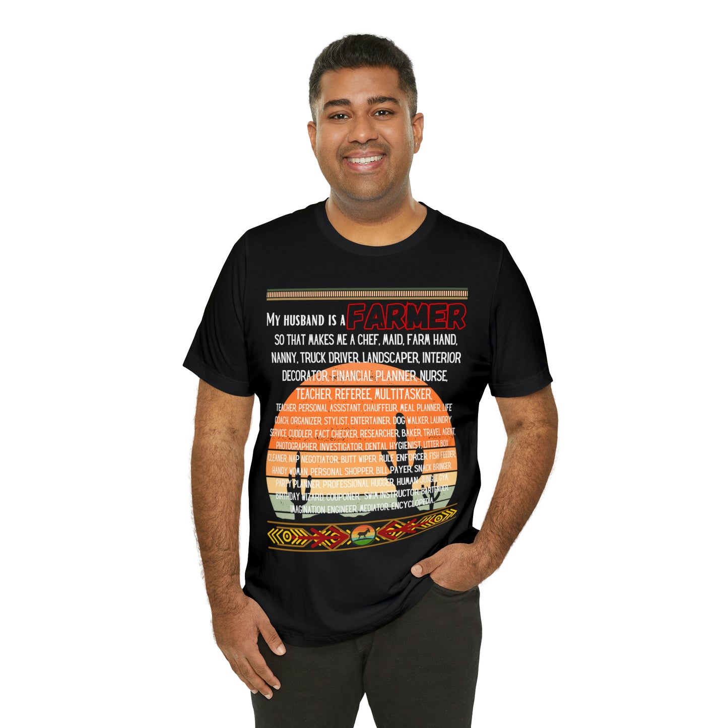 Farmer's Wife (Black Lettering) One Sided Unisex Jersey Short Sleeve Tee (Printed on Front)