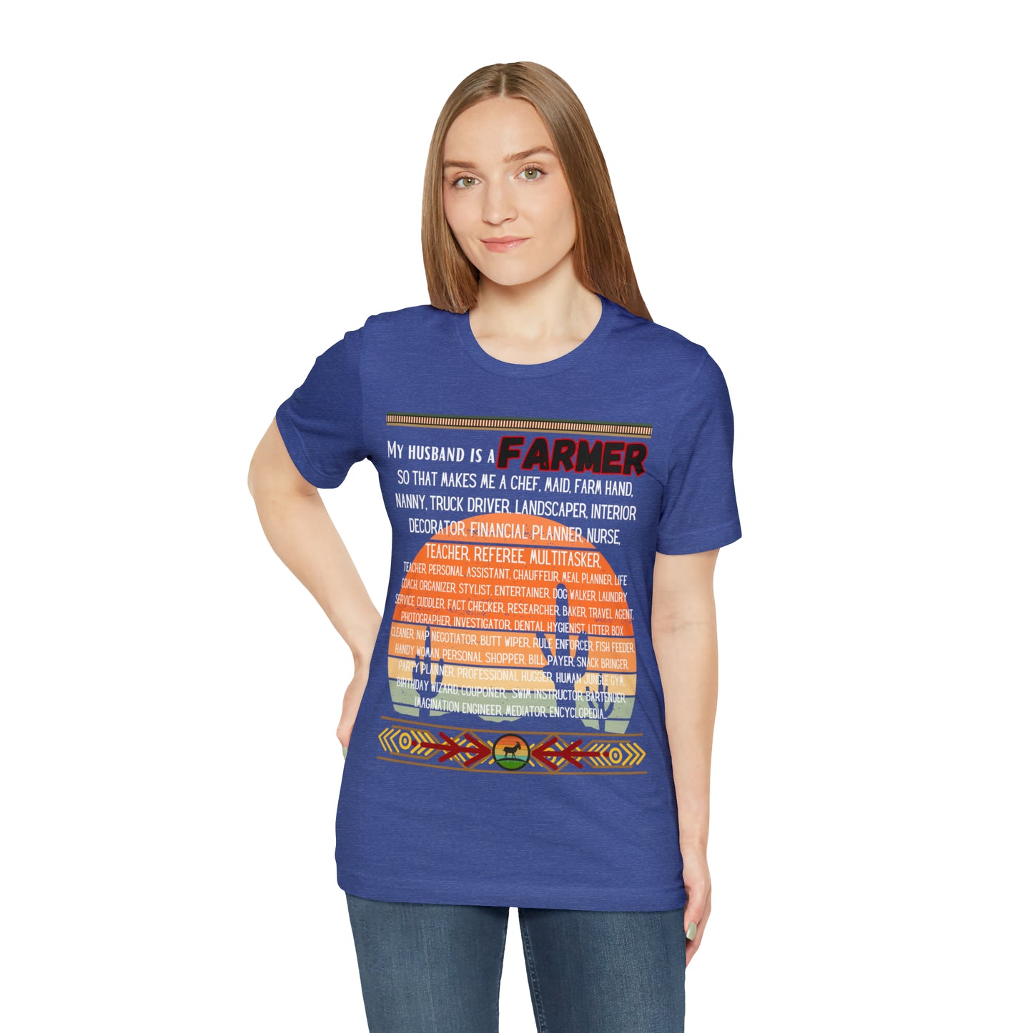 Farmer's Wife (Black Lettering) One Sided Unisex Jersey Short Sleeve Tee (Printed on Front)