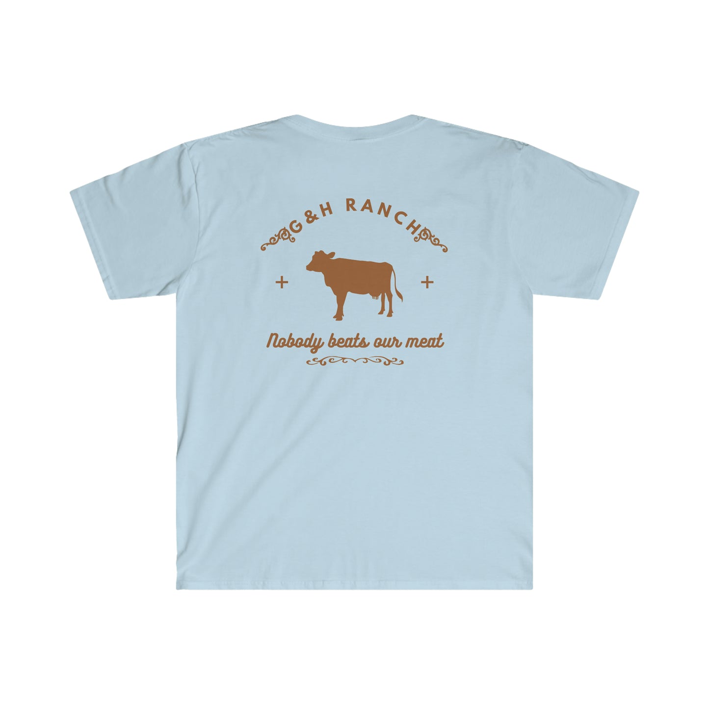 "G & H Meat" One Sided Unisex Softstyle T-Shirt- Printed on Back