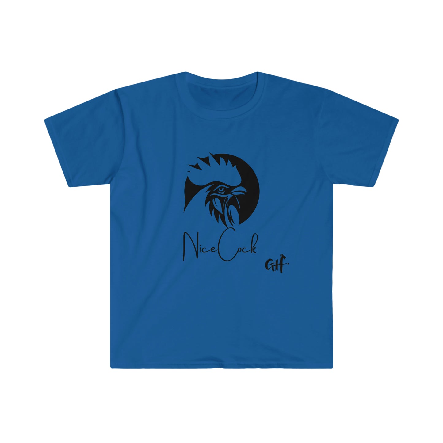 "Nice Cock" Rooster One Sided Unisex Softstyle T-Shirt - Printed on Front