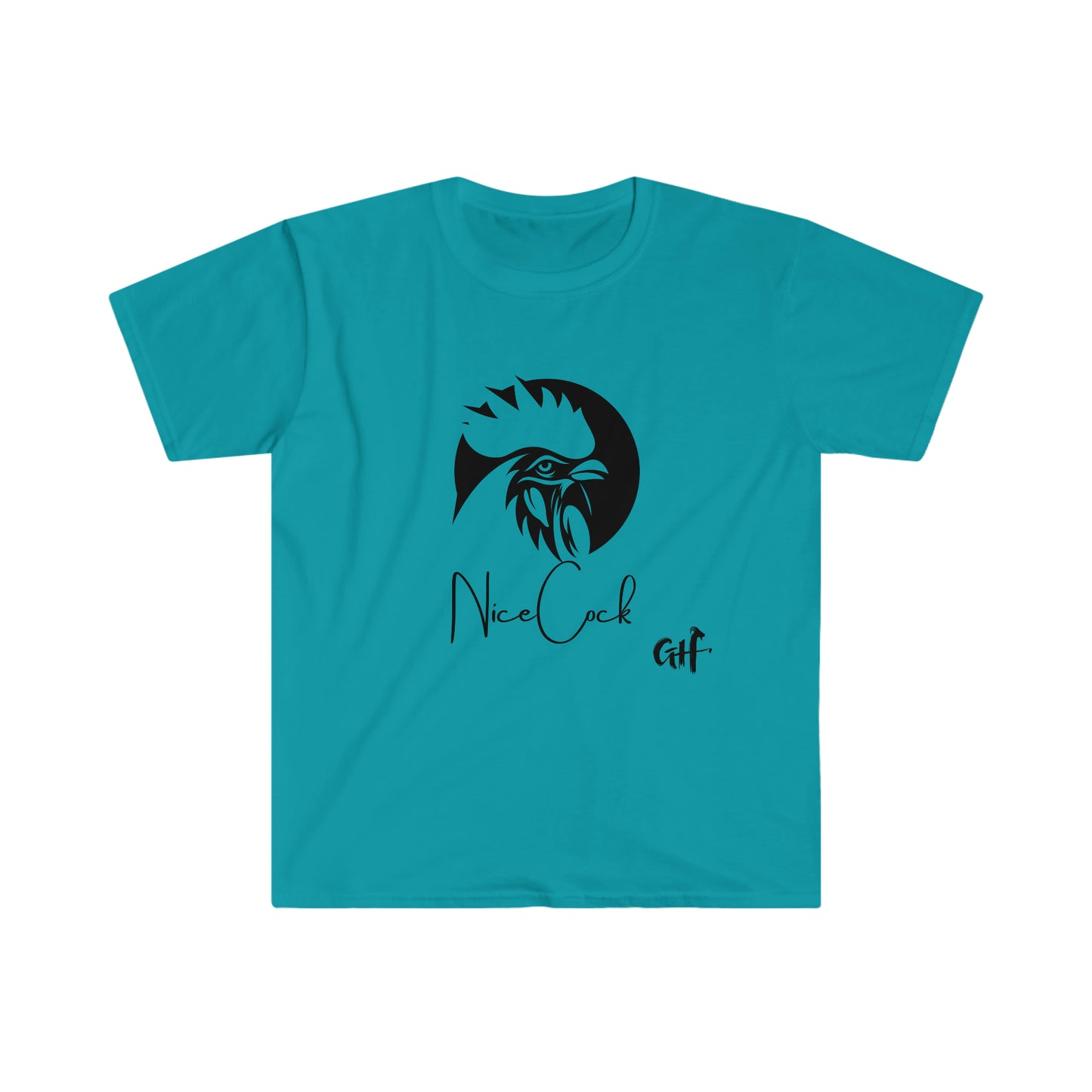 "Nice Cock" Rooster One Sided Unisex Softstyle T-Shirt - Printed on Front