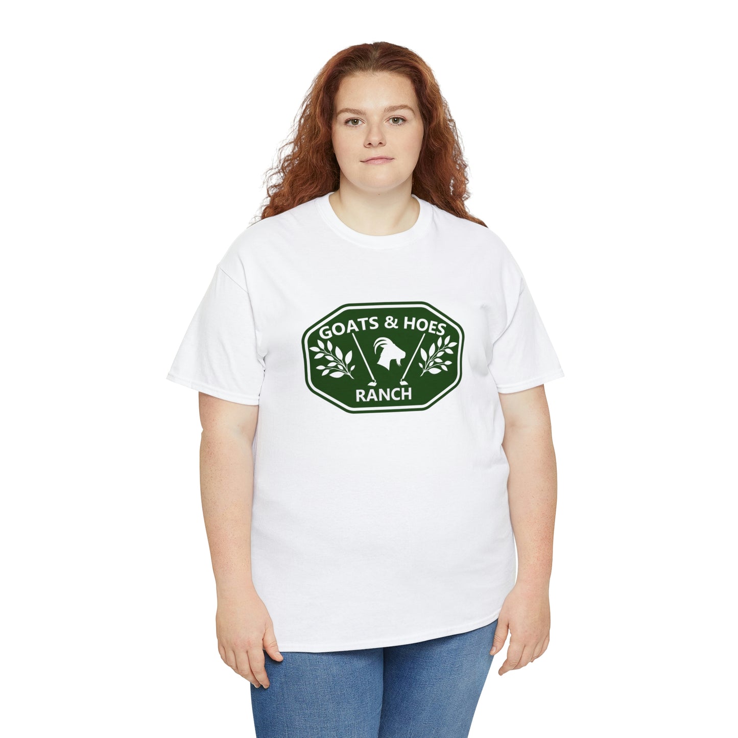 "Goats & Hoes Ranch" One Sided Unisex Heavy Cotton Tee - Printed on Front