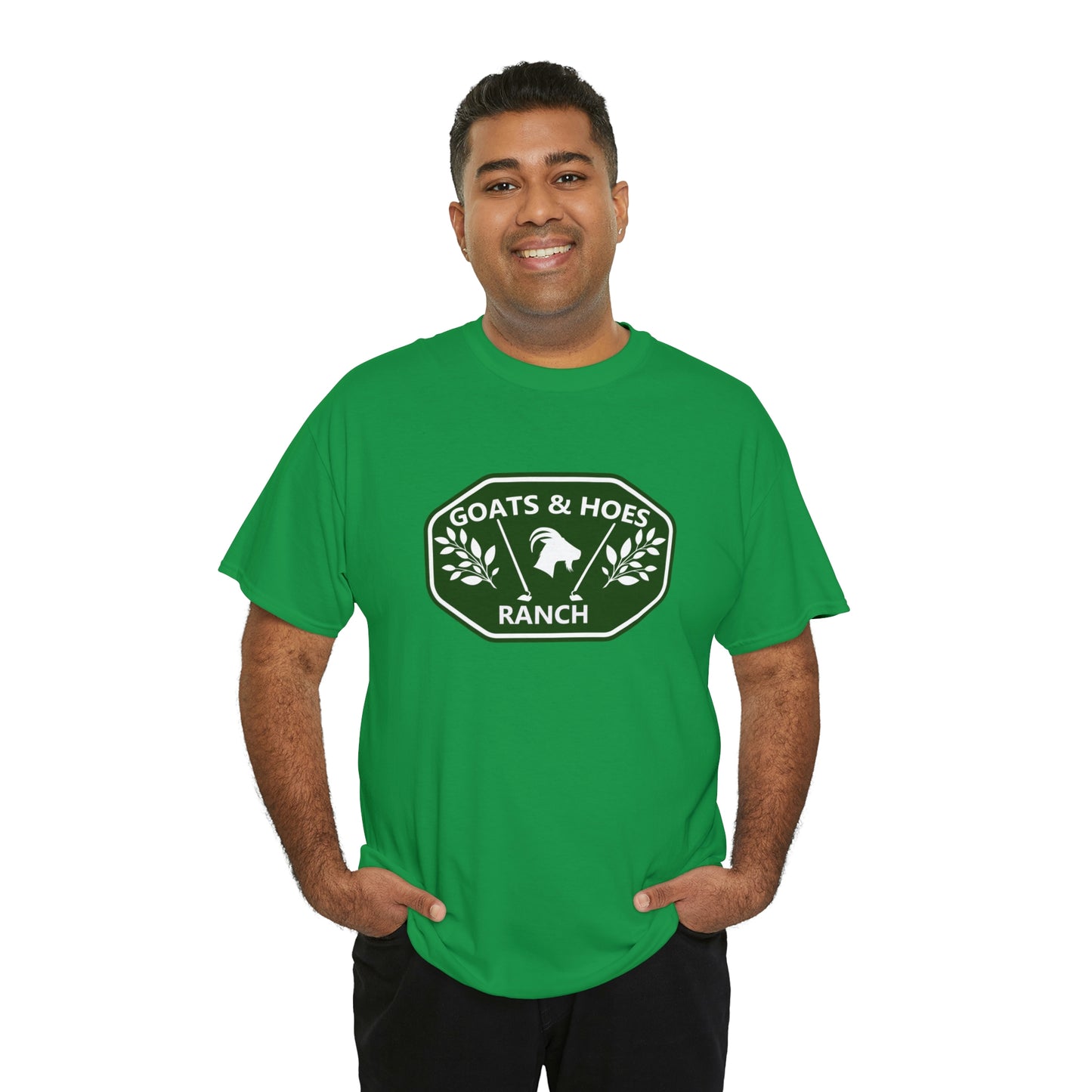 "Goats & Hoes Ranch" One Sided Unisex Heavy Cotton Tee - Printed on Front