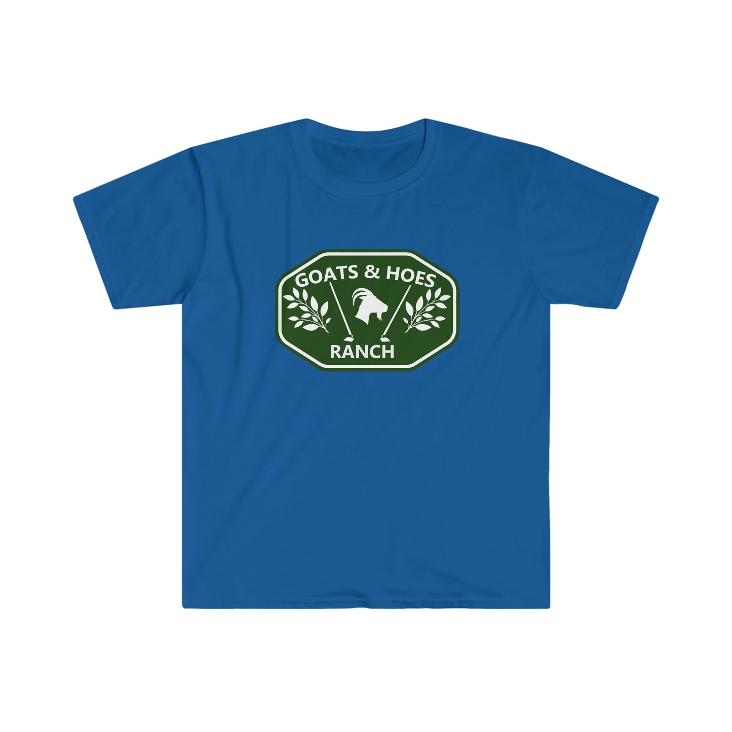 "Goats &Hoes Ranch" One Sided Unisex Softstyle T-Shirt - Printed on Front