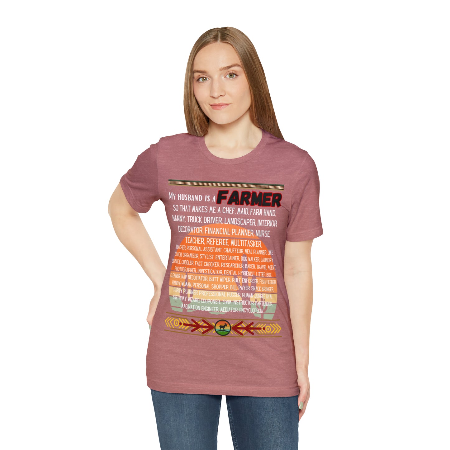 Farmer's Wife (Black Lettering) One Sided Unisex Jersey Short Sleeve Tee (Printed on Front)