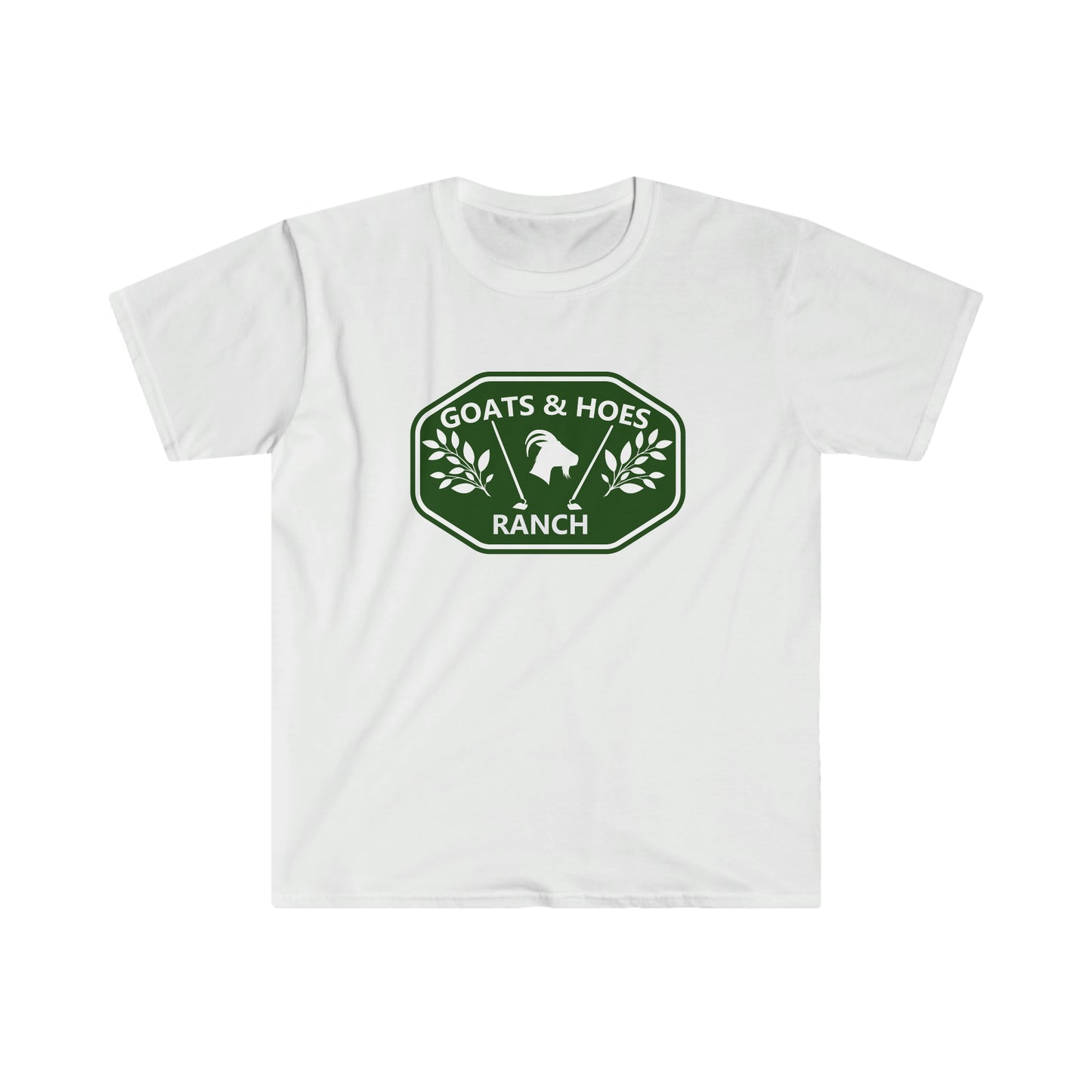 "Goats &Hoes Ranch" One Sided Unisex Softstyle T-Shirt - Printed on Front