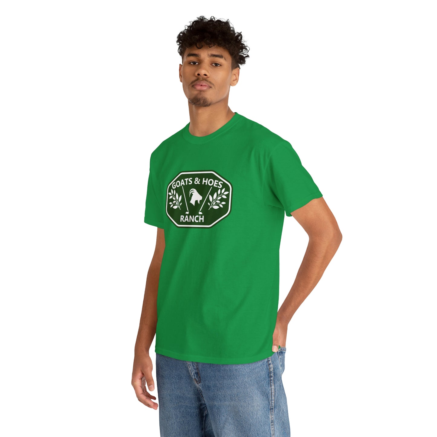"Goats & Hoes Ranch" One Sided Unisex Heavy Cotton Tee - Printed on Front