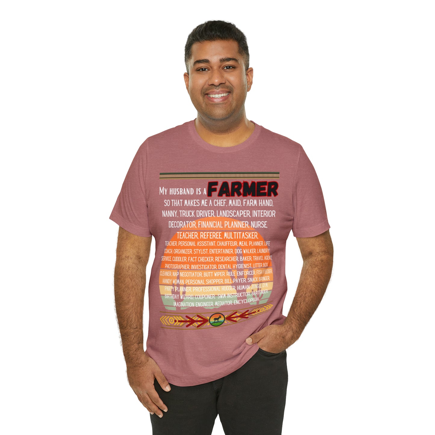 Farmer's Wife (Black Lettering) One Sided Unisex Jersey Short Sleeve Tee (Printed on Front)