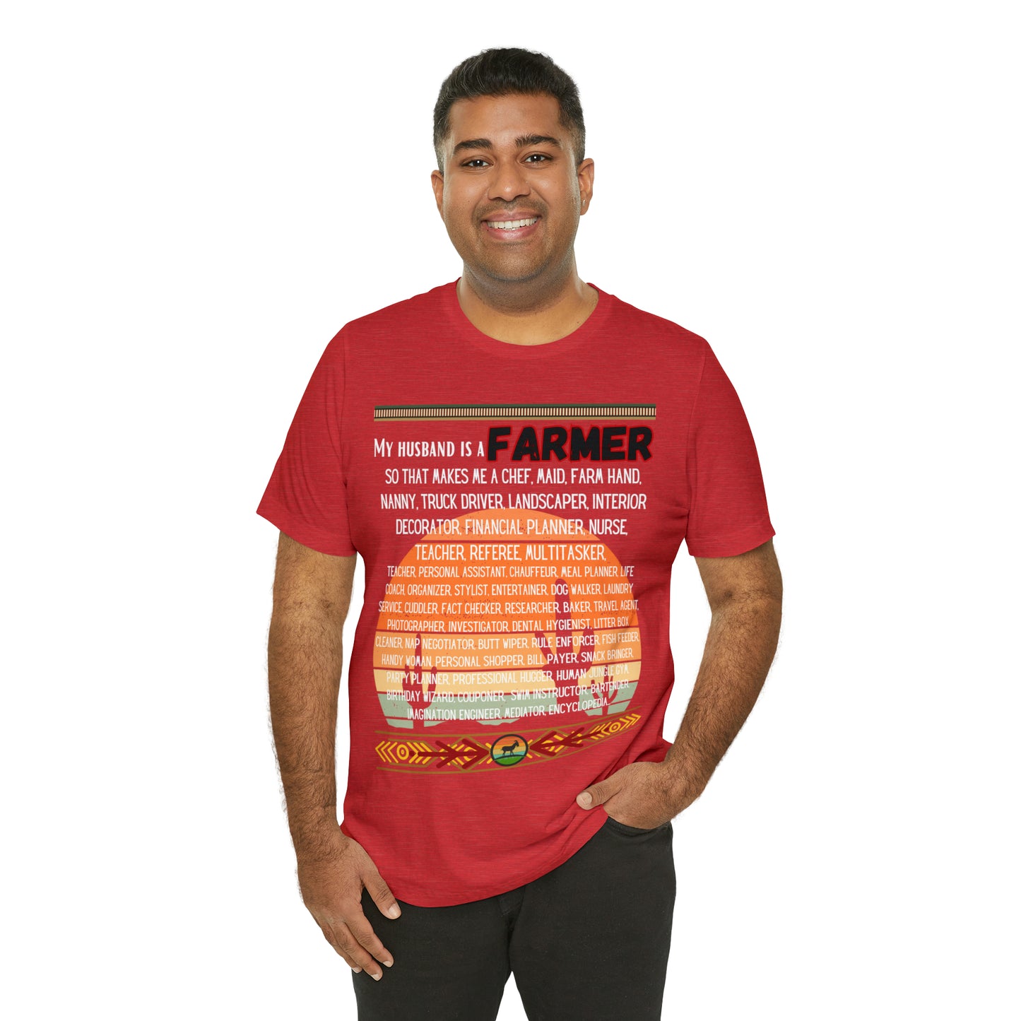 Farmer's Wife (Black Lettering) One Sided Unisex Jersey Short Sleeve Tee (Printed on Front)