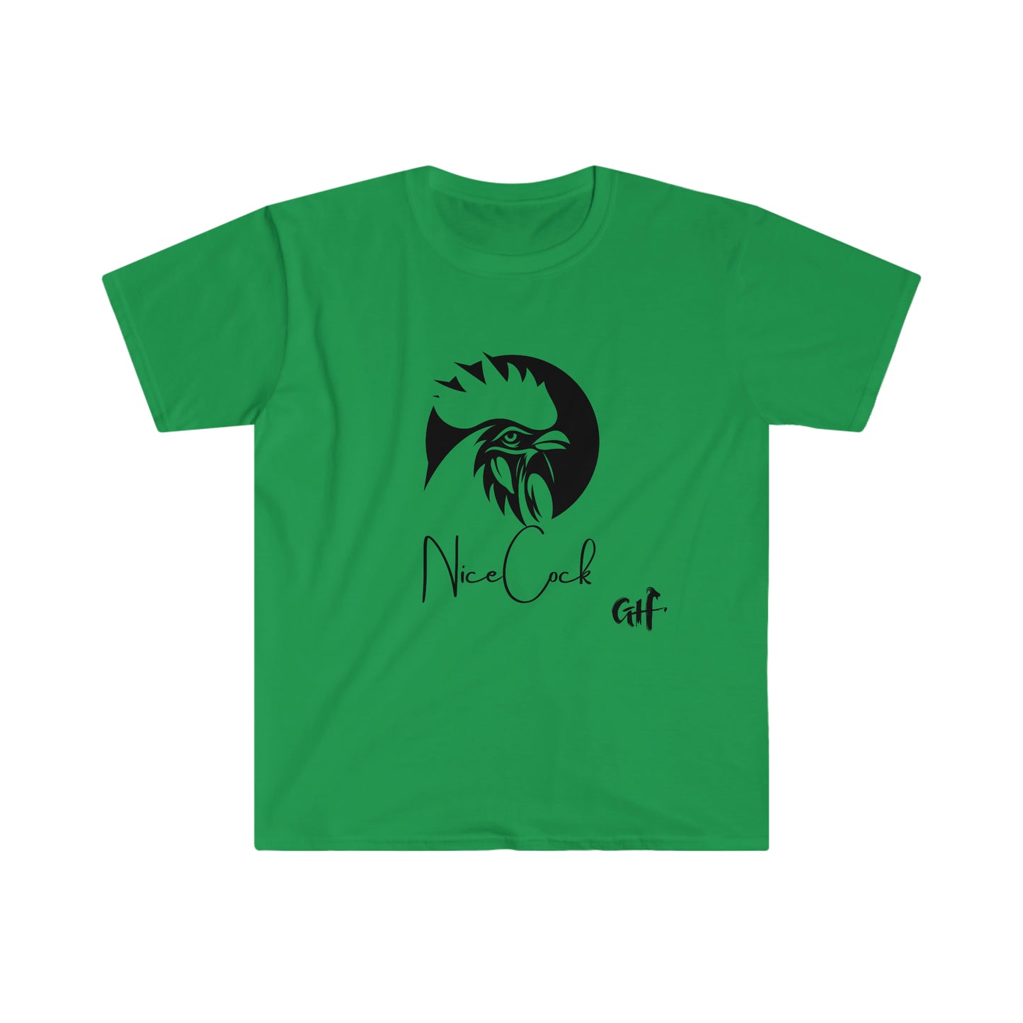 "Nice Cock" Rooster One Sided Unisex Softstyle T-Shirt - Printed on Front