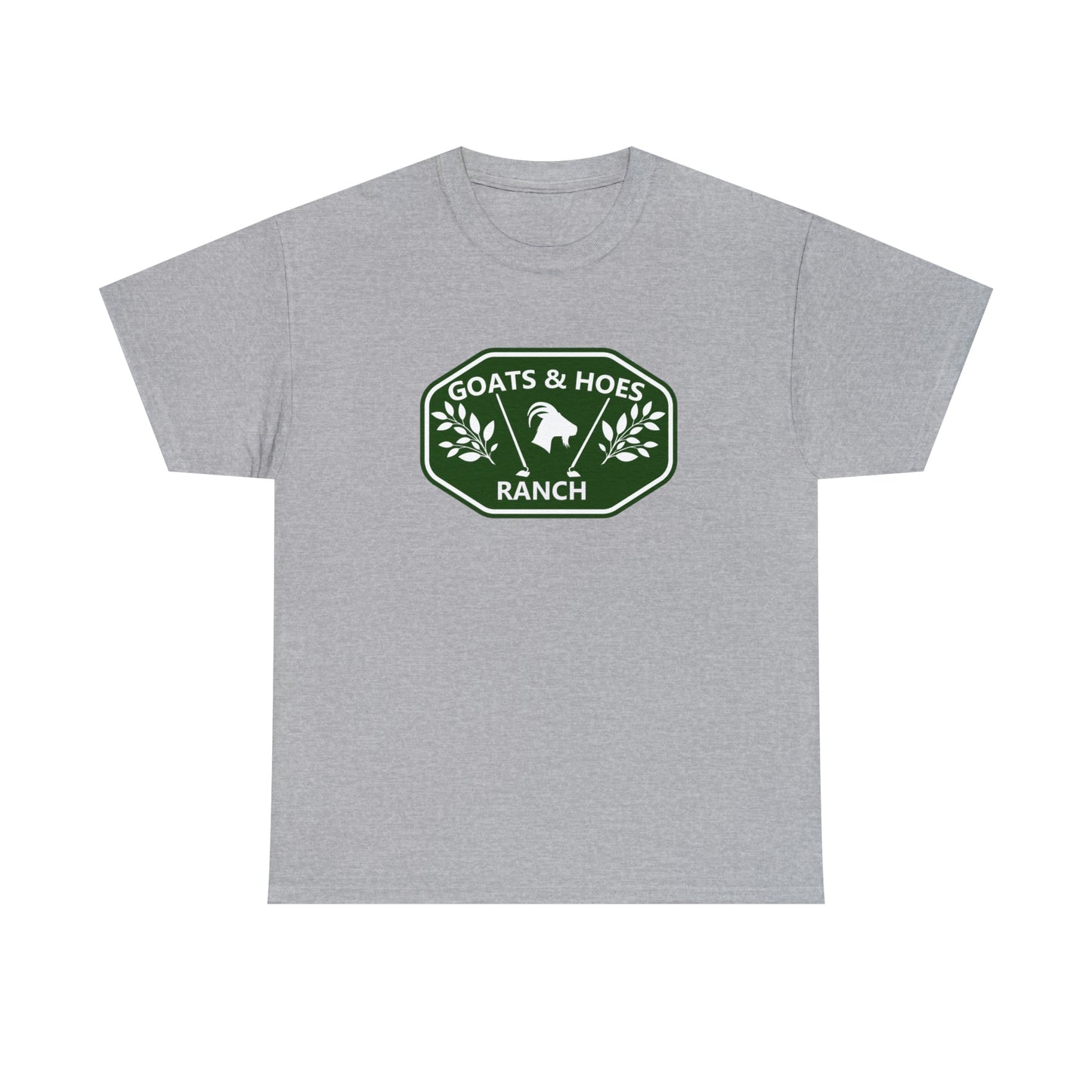 "Goats & Hoes Ranch" One Sided Unisex Heavy Cotton Tee - Printed on Front