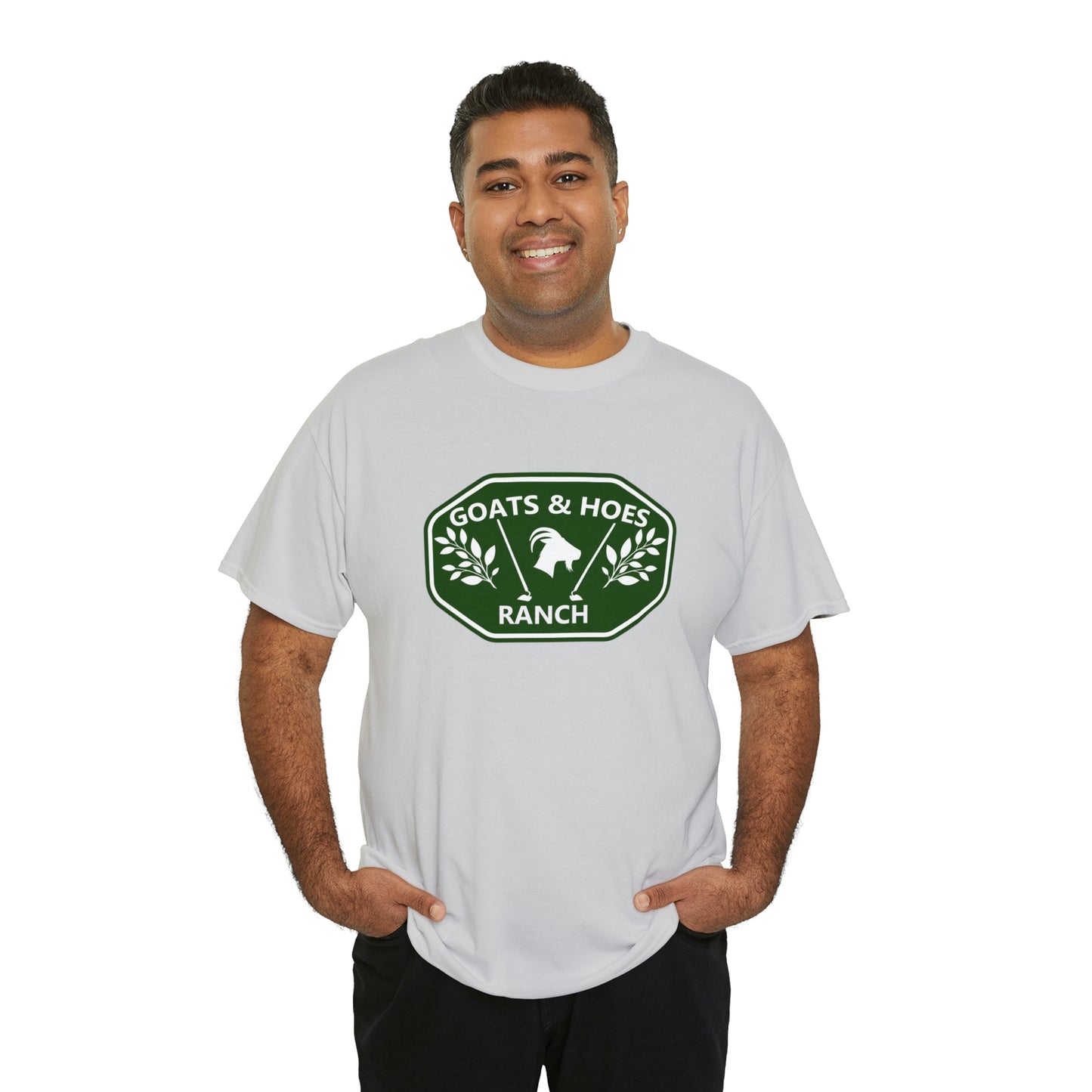 "Goats & Hoes Ranch" One Sided Unisex Heavy Cotton Tee - Printed on Front