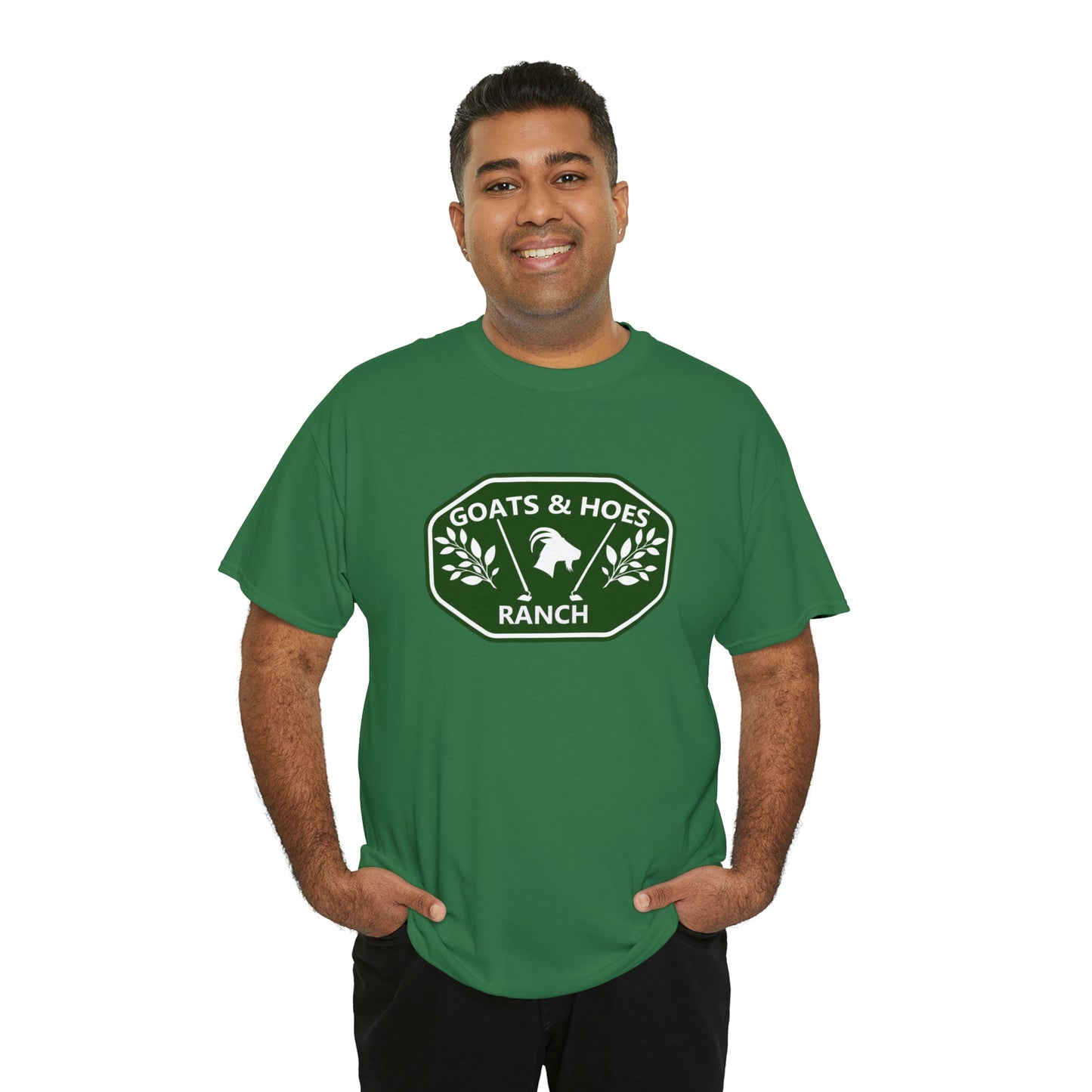 "Goats & Hoes Ranch" One Sided Unisex Heavy Cotton Tee - Printed on Front