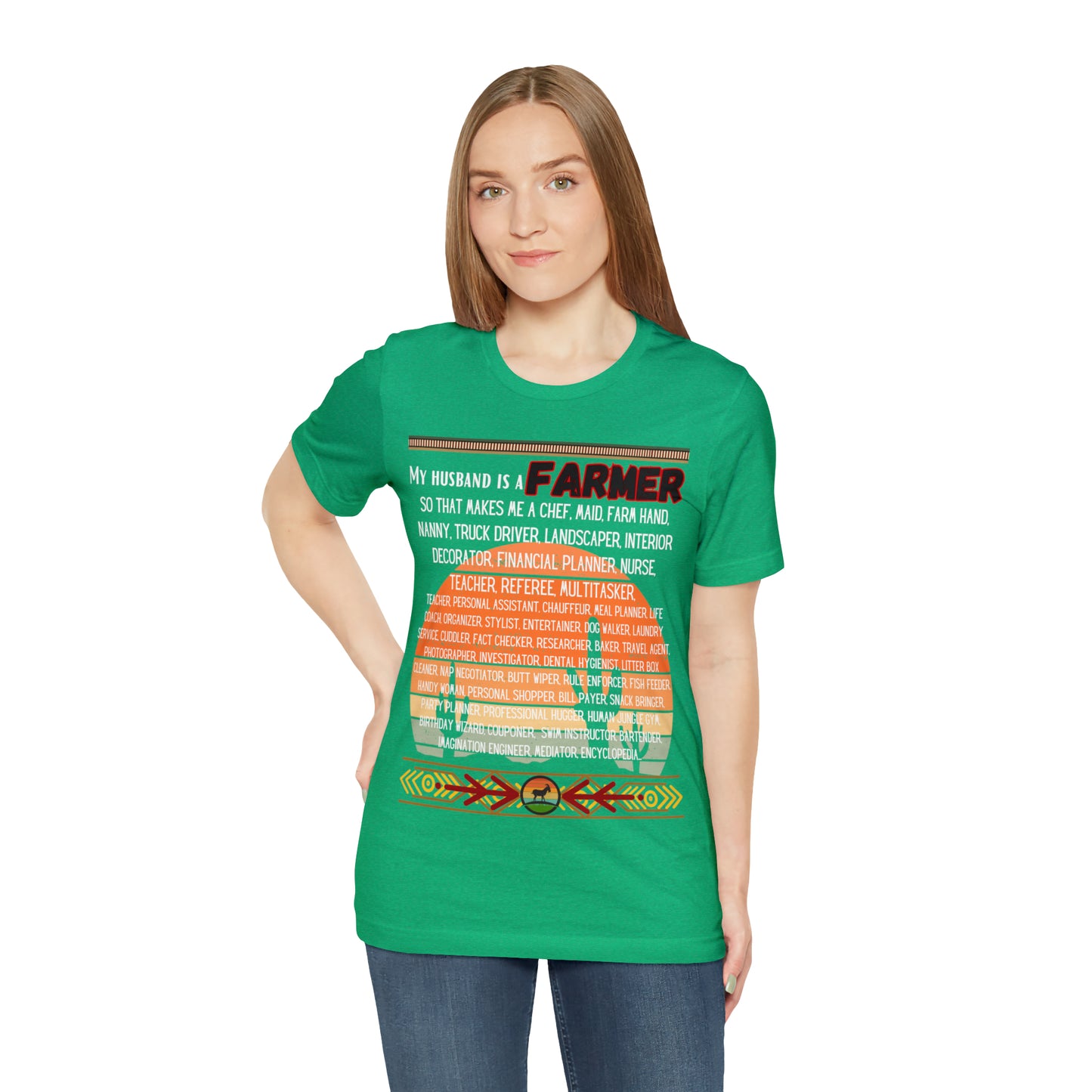 Farmer's Wife (Black Lettering) One Sided Unisex Jersey Short Sleeve Tee (Printed on Front)
