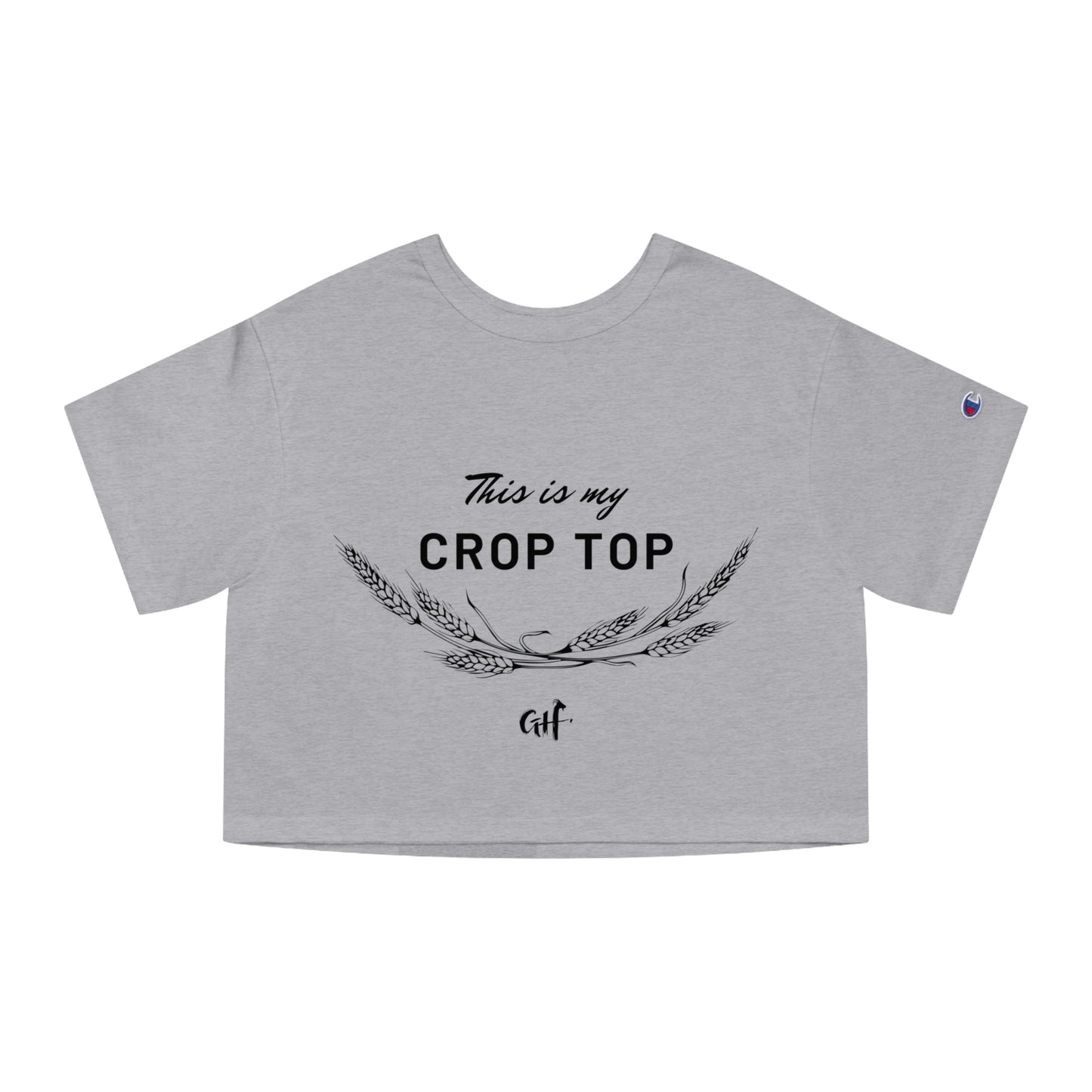 "Crop Top" One Sided Champion Women's Heritage Cropped T-Shirt (Printed on Front)