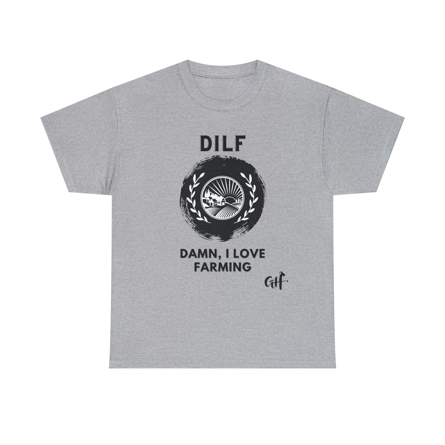 "DILF" One Sided Unisex Heavy Cotton Tee- Printed on Front
