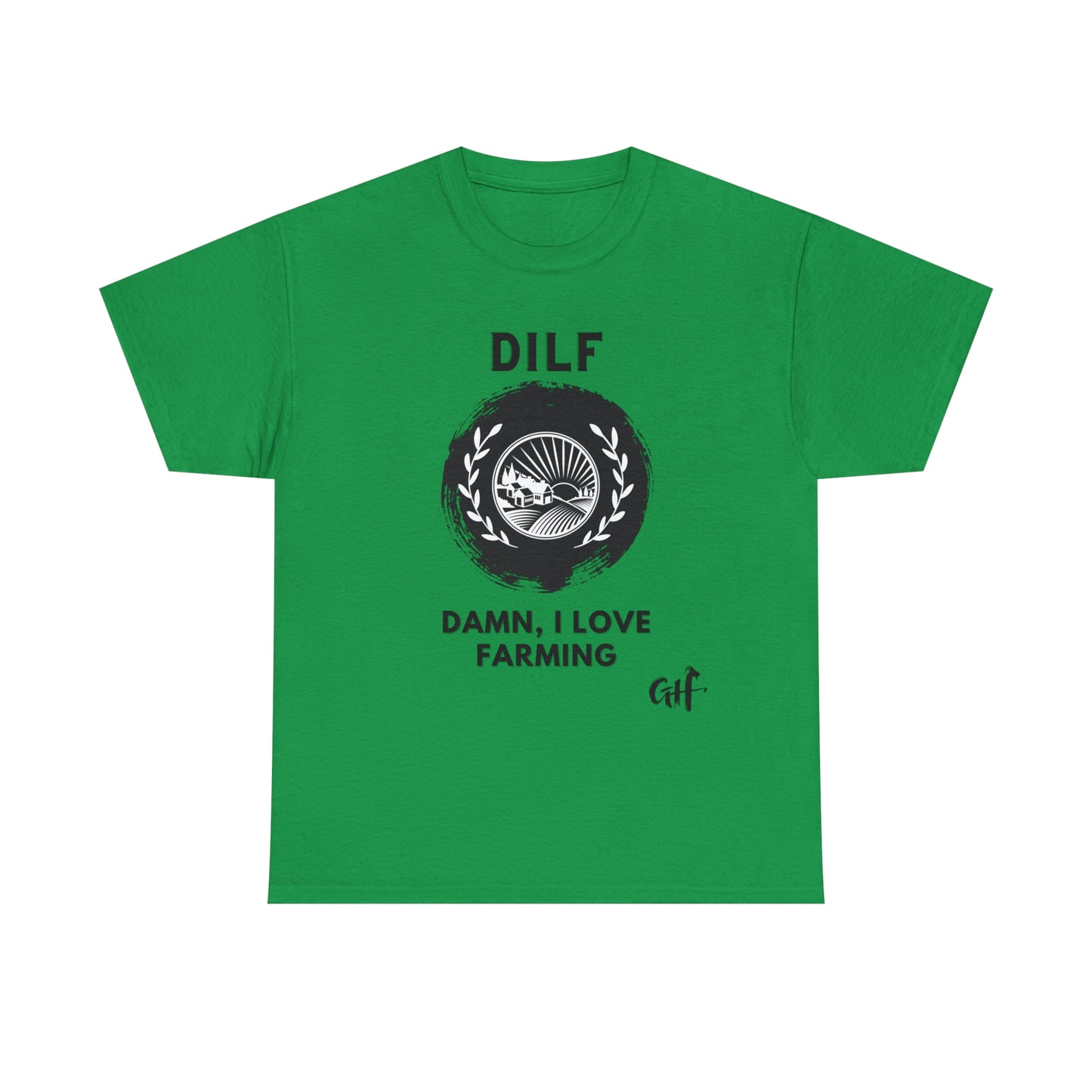 "DILF" One Sided Unisex Heavy Cotton Tee- Printed on Front
