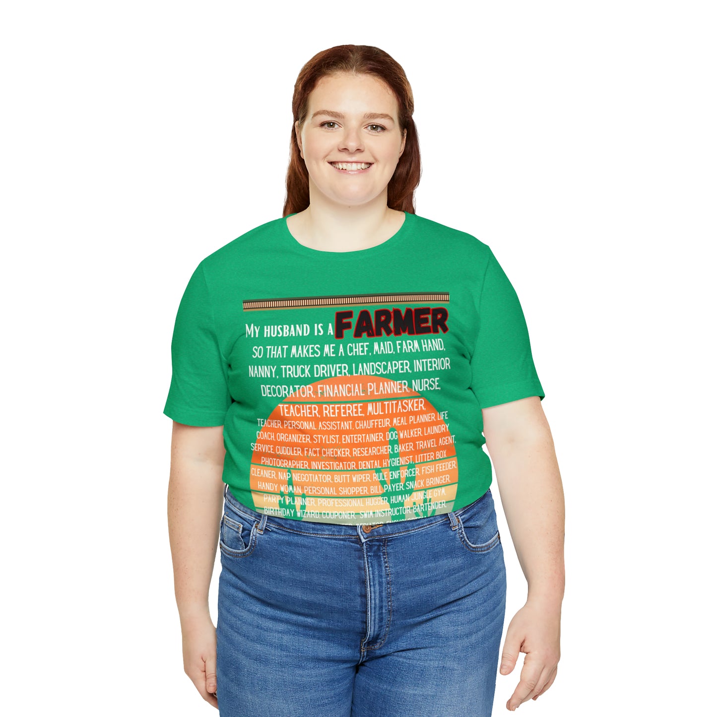 Farmer's Wife (Black Lettering) One Sided Unisex Jersey Short Sleeve Tee (Printed on Front)