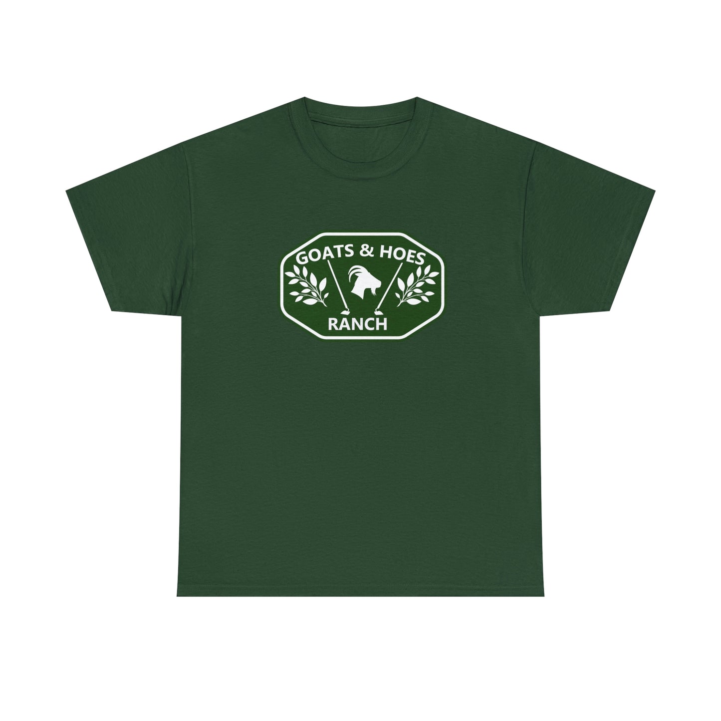 "Goats & Hoes Ranch" One Sided Unisex Heavy Cotton Tee - Printed on Front