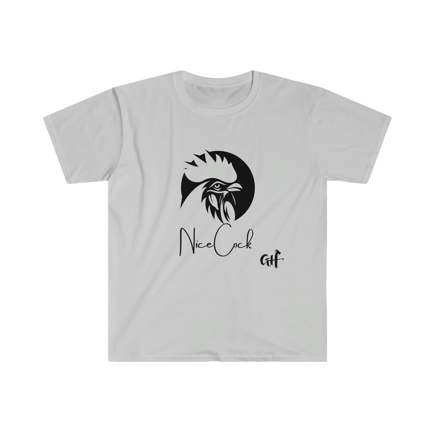 "Nice Cock" Rooster One Sided Unisex Softstyle T-Shirt - Printed on Front