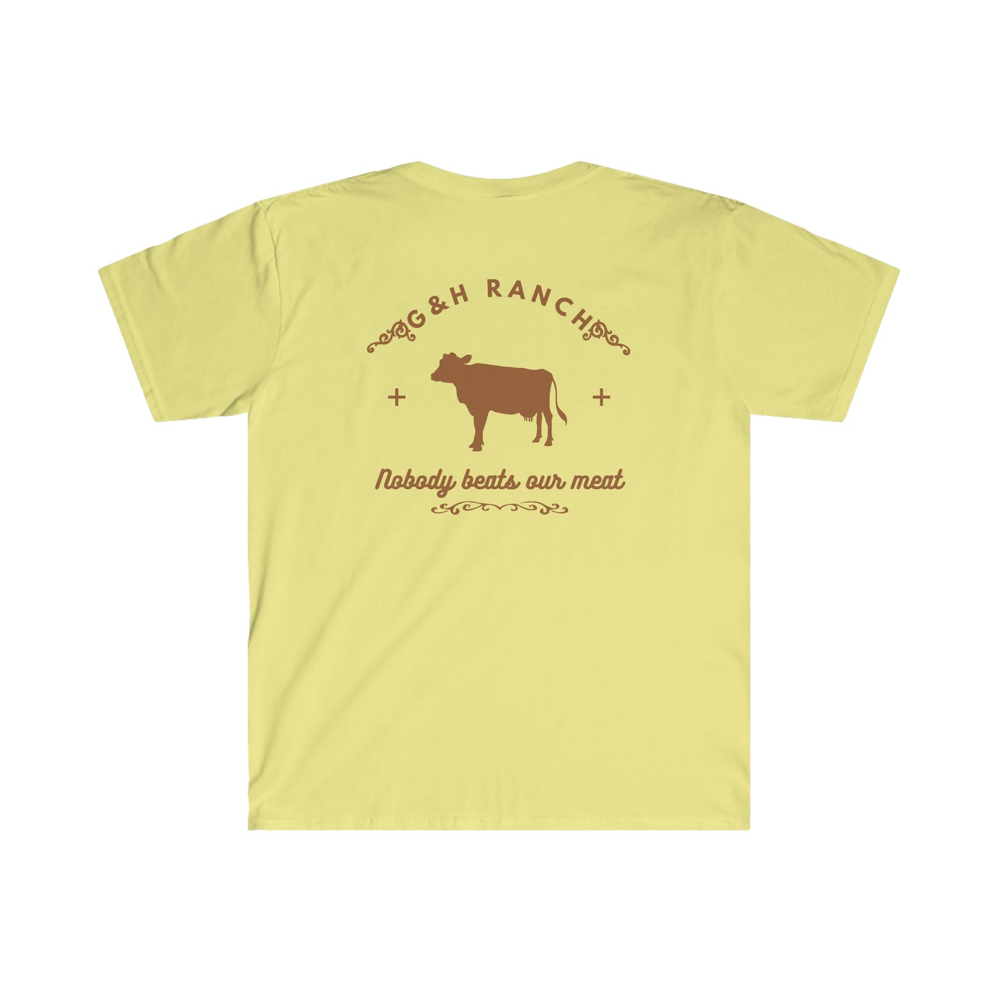 "G & H Meat" One Sided Unisex Softstyle T-Shirt- Printed on Back