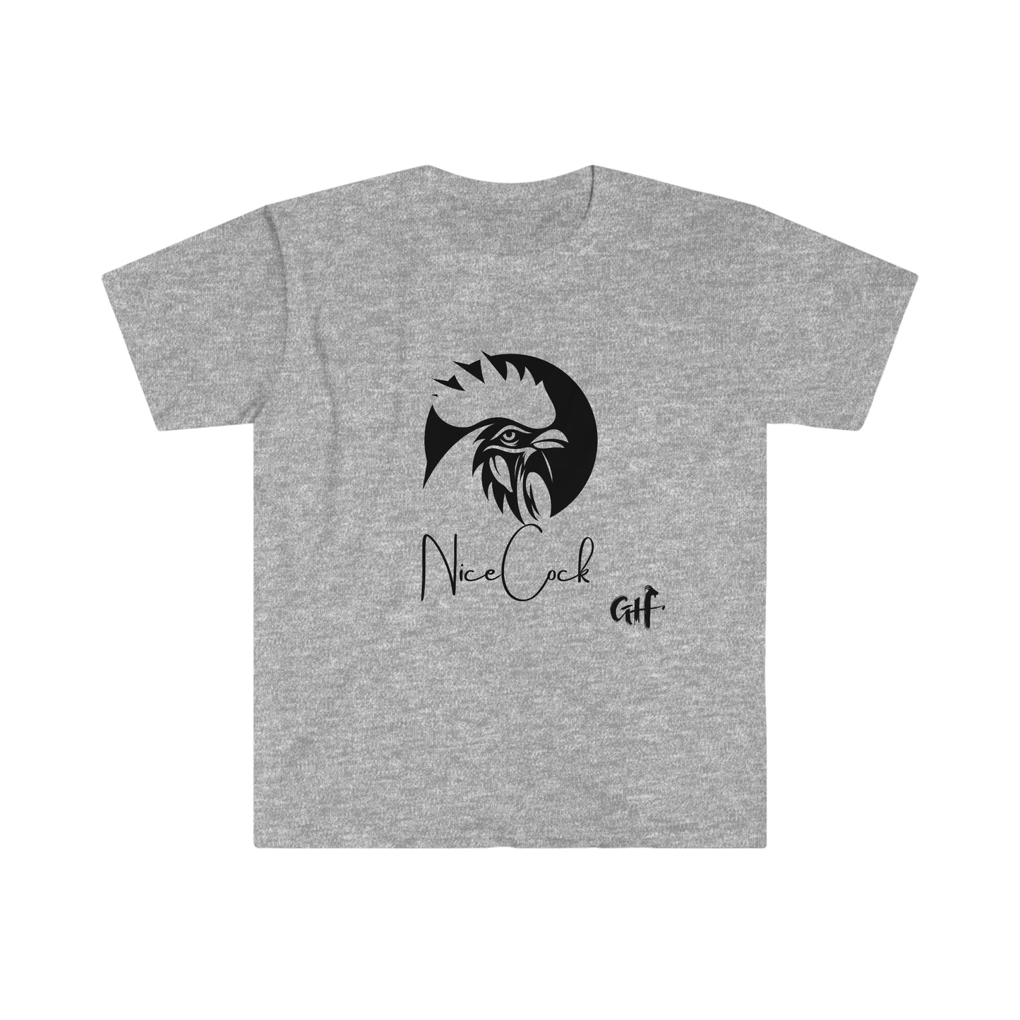 "Nice Cock" Rooster One Sided Unisex Softstyle T-Shirt - Printed on Front