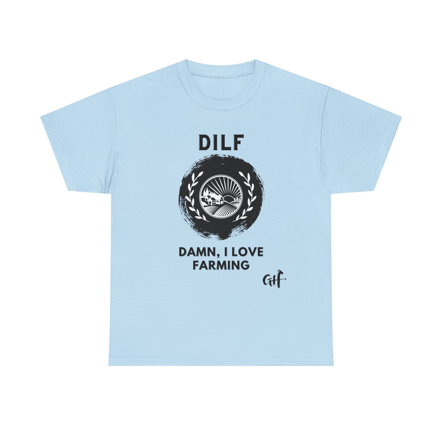 "DILF" One Sided Unisex Heavy Cotton Tee- Printed on Front