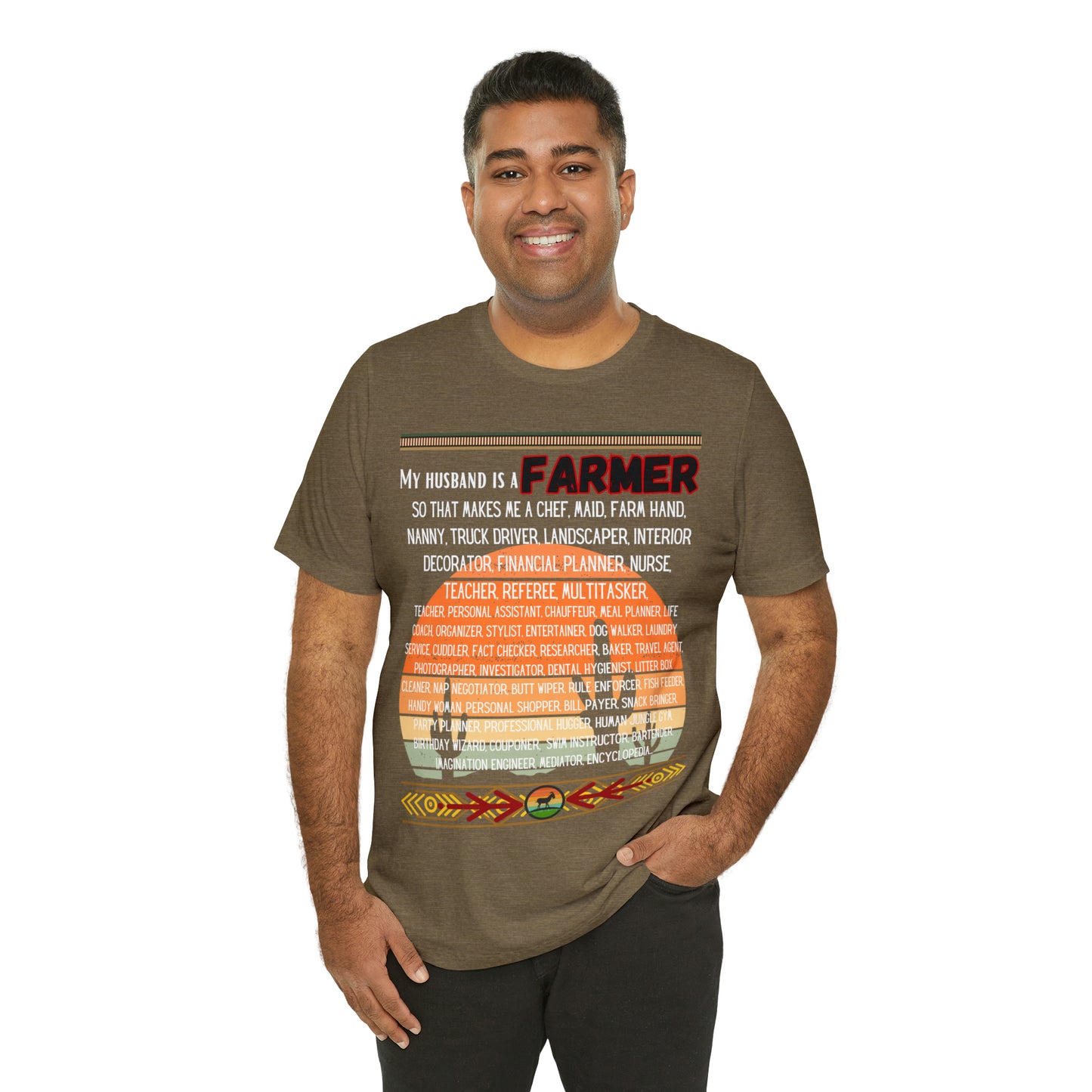 Farmer's Wife (Black Lettering) One Sided Unisex Jersey Short Sleeve Tee (Printed on Front)
