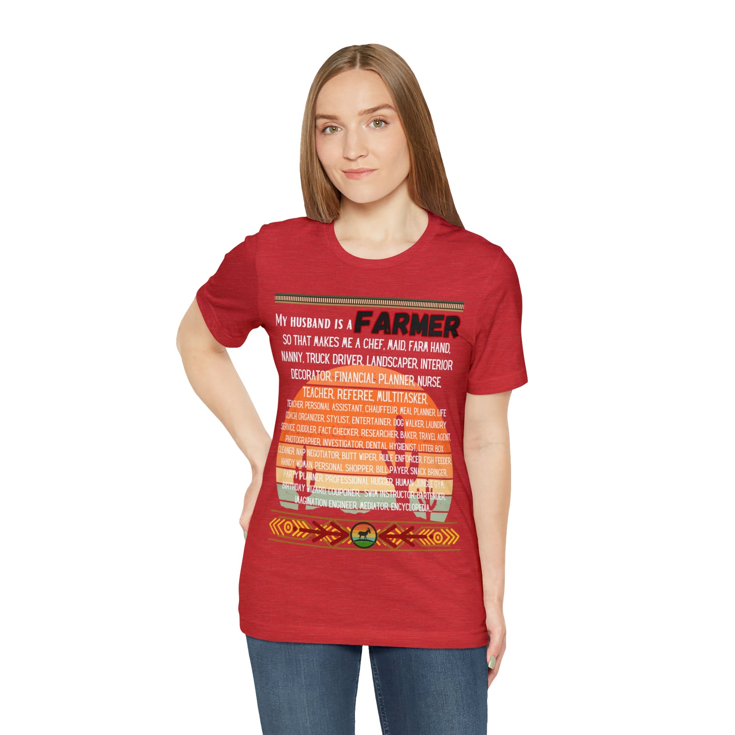 Farmer's Wife (Black Lettering) One Sided Unisex Jersey Short Sleeve Tee (Printed on Front)