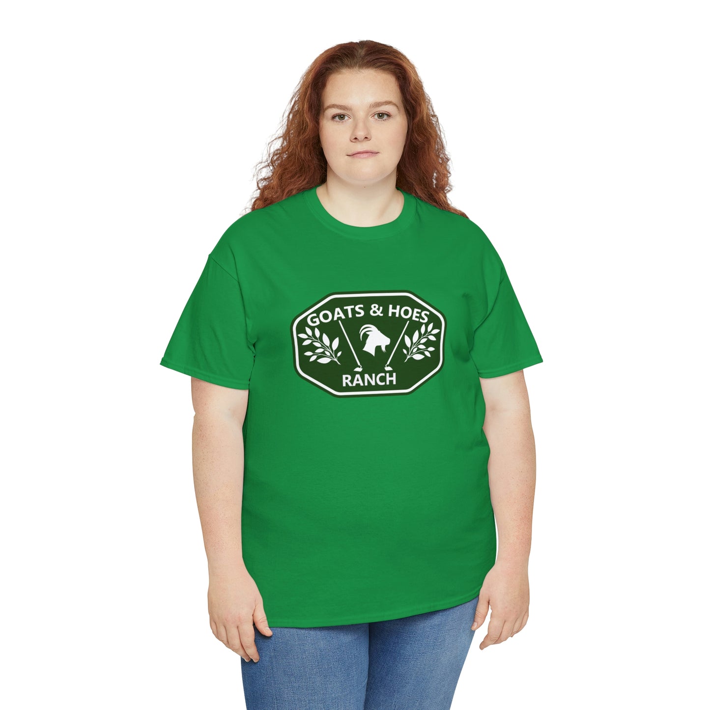 "Goats & Hoes Ranch" One Sided Unisex Heavy Cotton Tee - Printed on Front