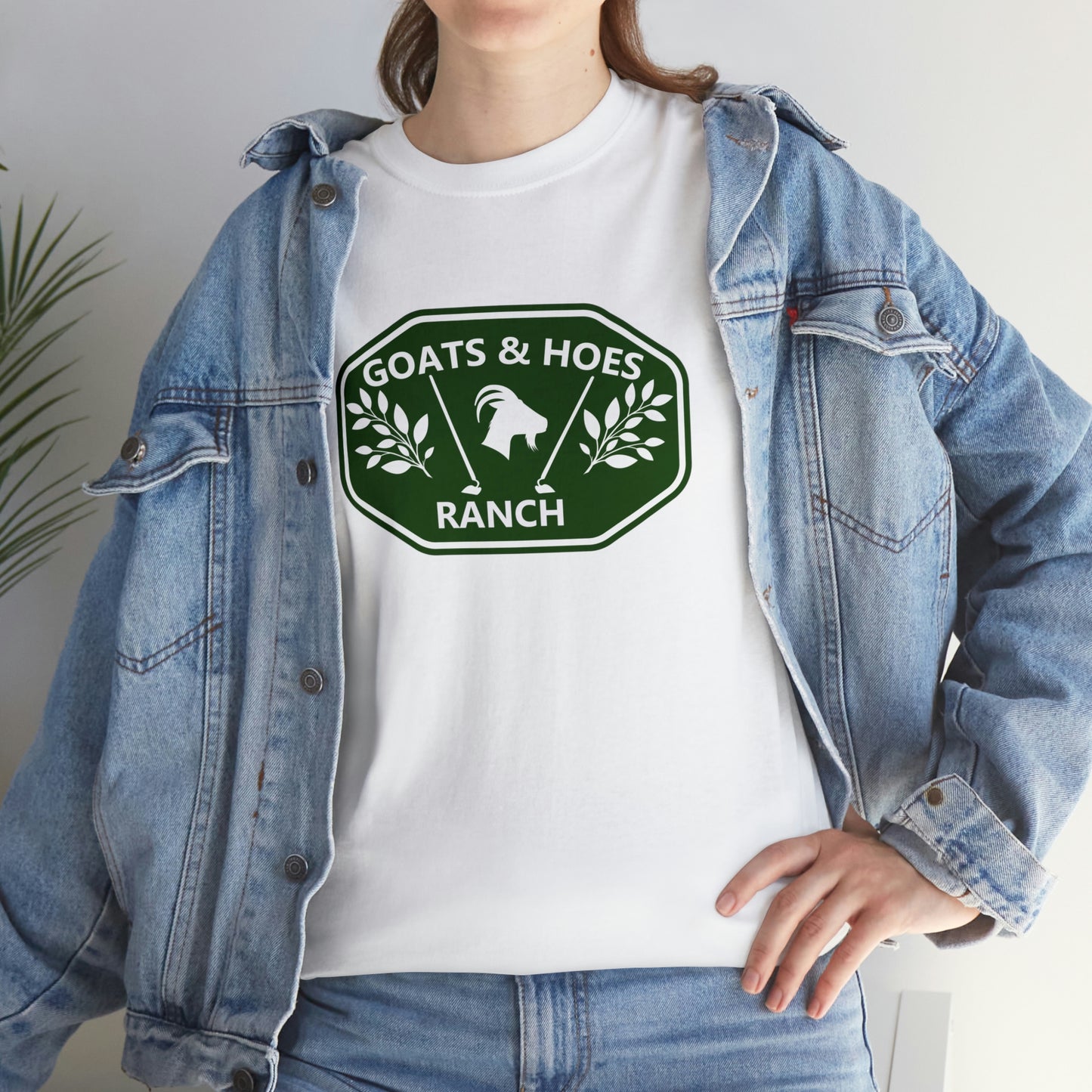 "Goats & Hoes Ranch" One Sided Unisex Heavy Cotton Tee - Printed on Front