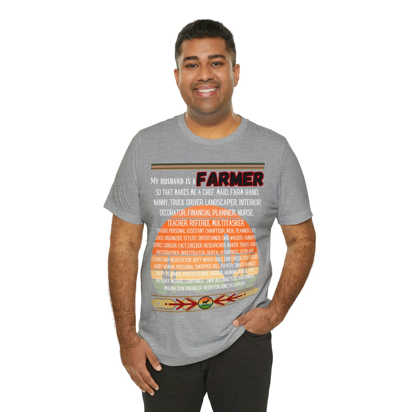 Farmer's Wife (Black Lettering) One Sided Unisex Jersey Short Sleeve Tee (Printed on Front)