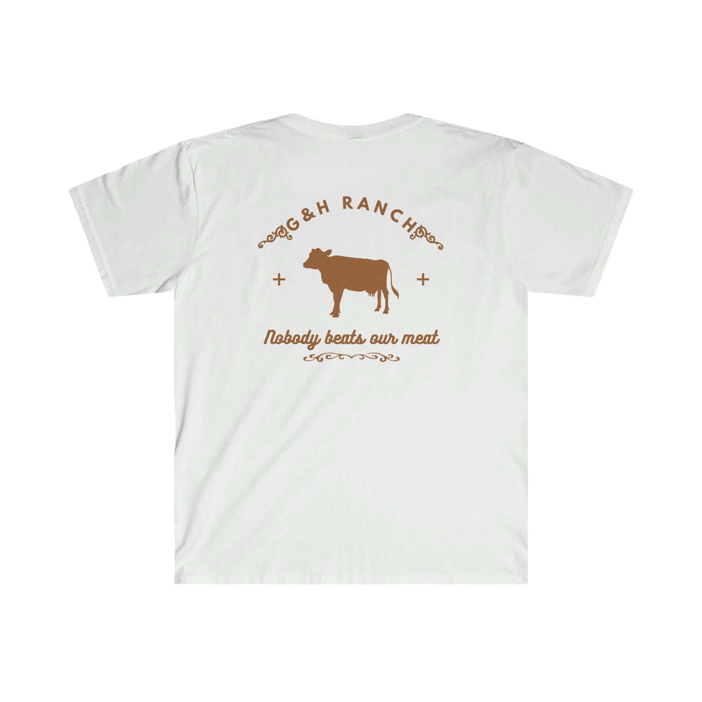 "G & H Meat" One Sided Unisex Softstyle T-Shirt- Printed on Back