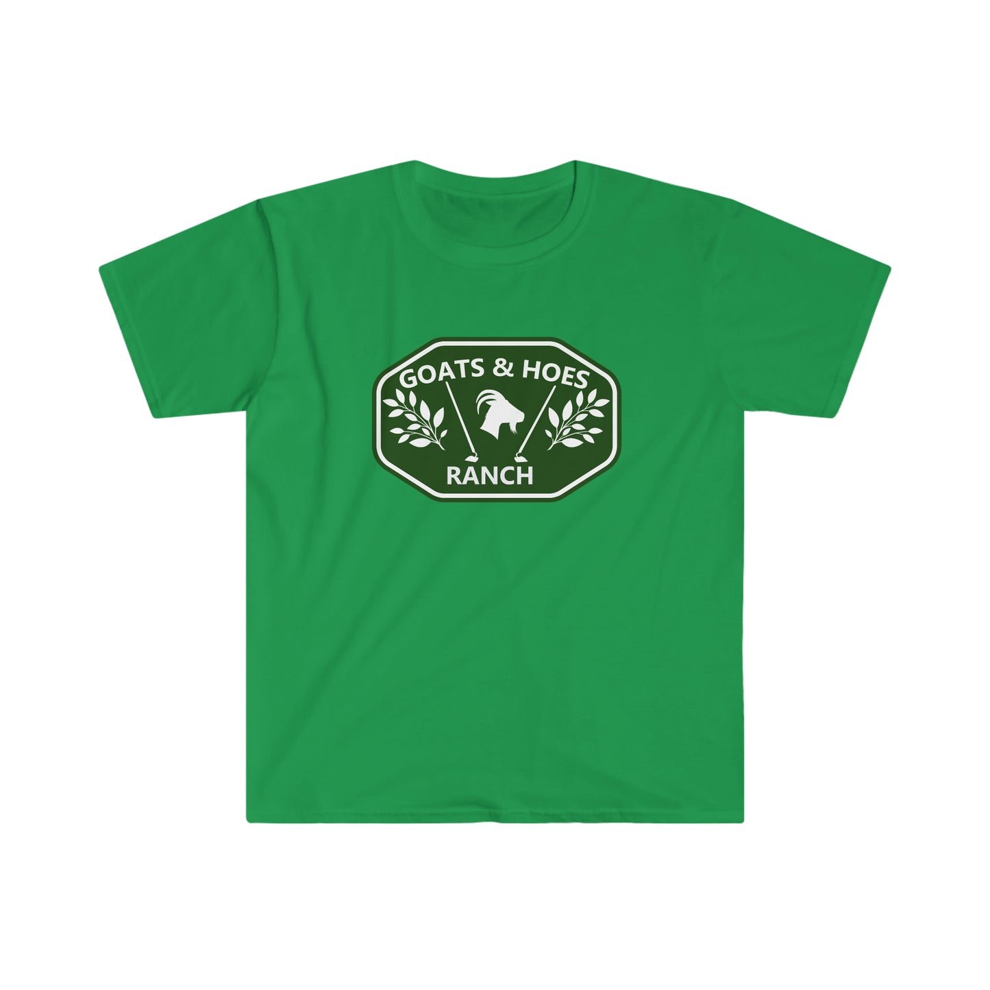 "Goats &Hoes Ranch" One Sided Unisex Softstyle T-Shirt - Printed on Front