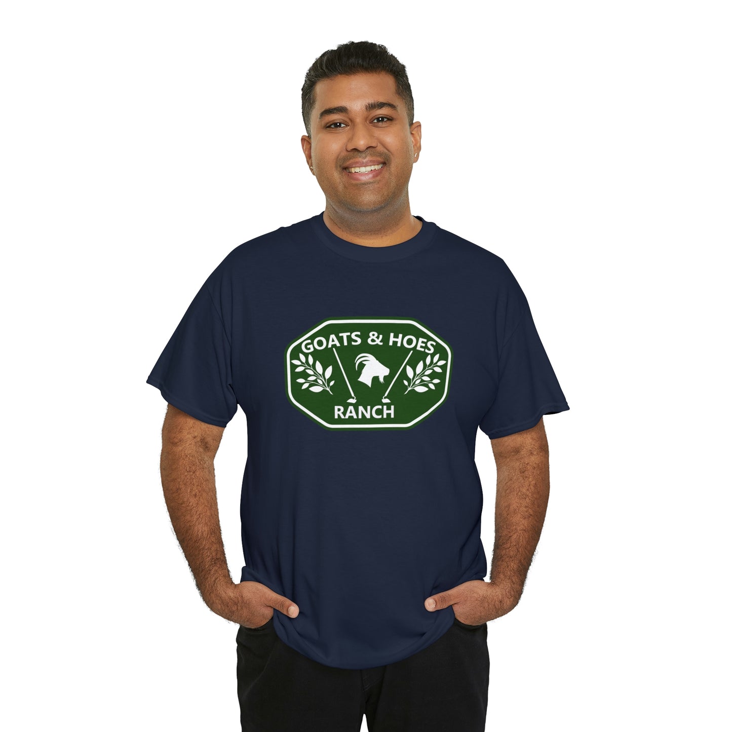 "Goats & Hoes Ranch" One Sided Unisex Heavy Cotton Tee - Printed on Front