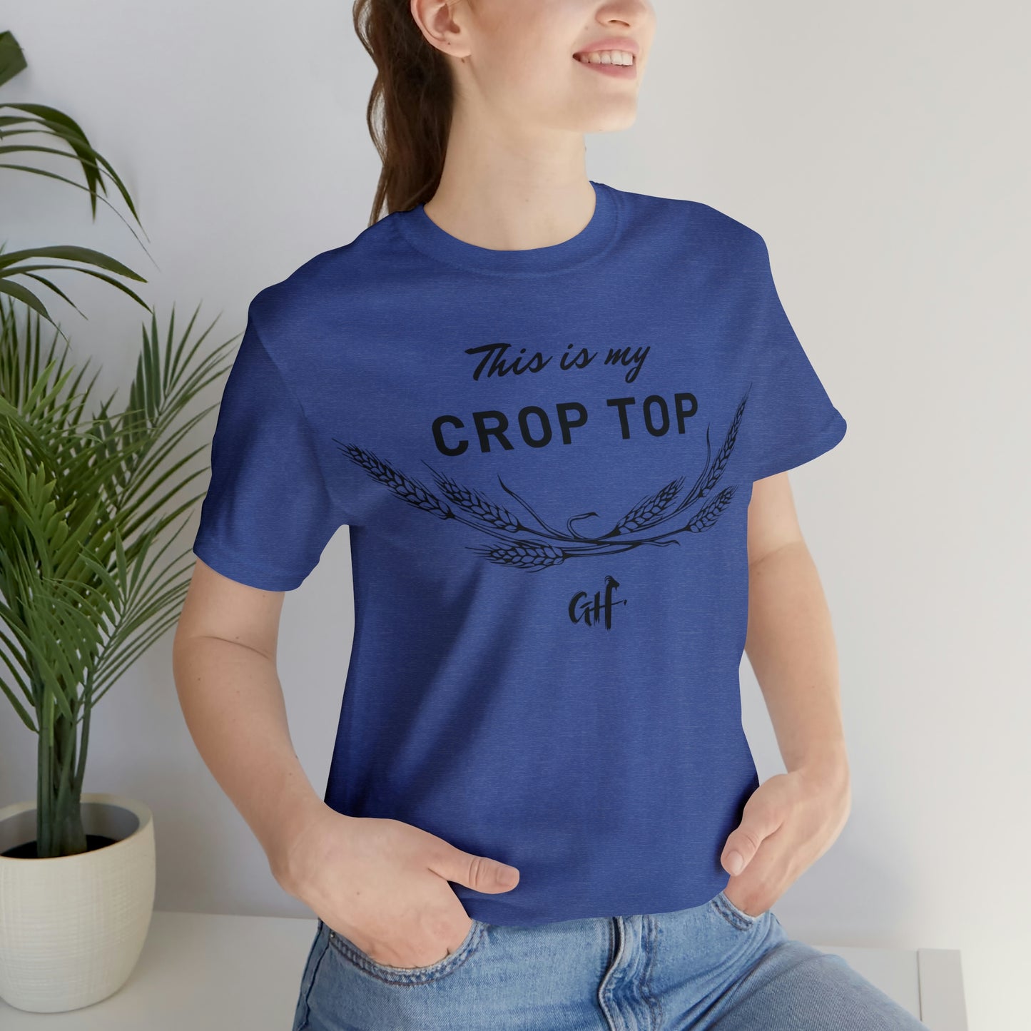 "This is my Crop Top" One Sided Unisex Jersey Short Sleeve Tee (Printed on Front)