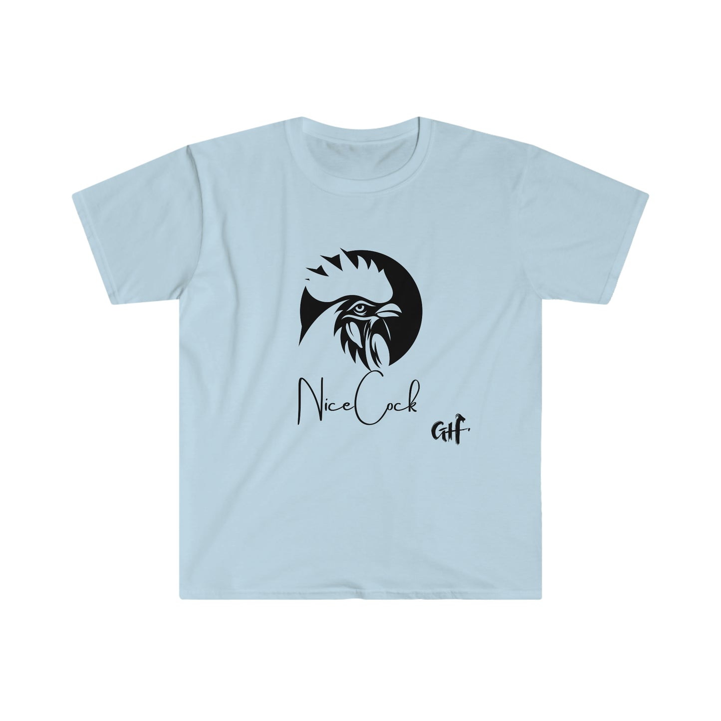 "Nice Cock" Rooster One Sided Unisex Softstyle T-Shirt - Printed on Front