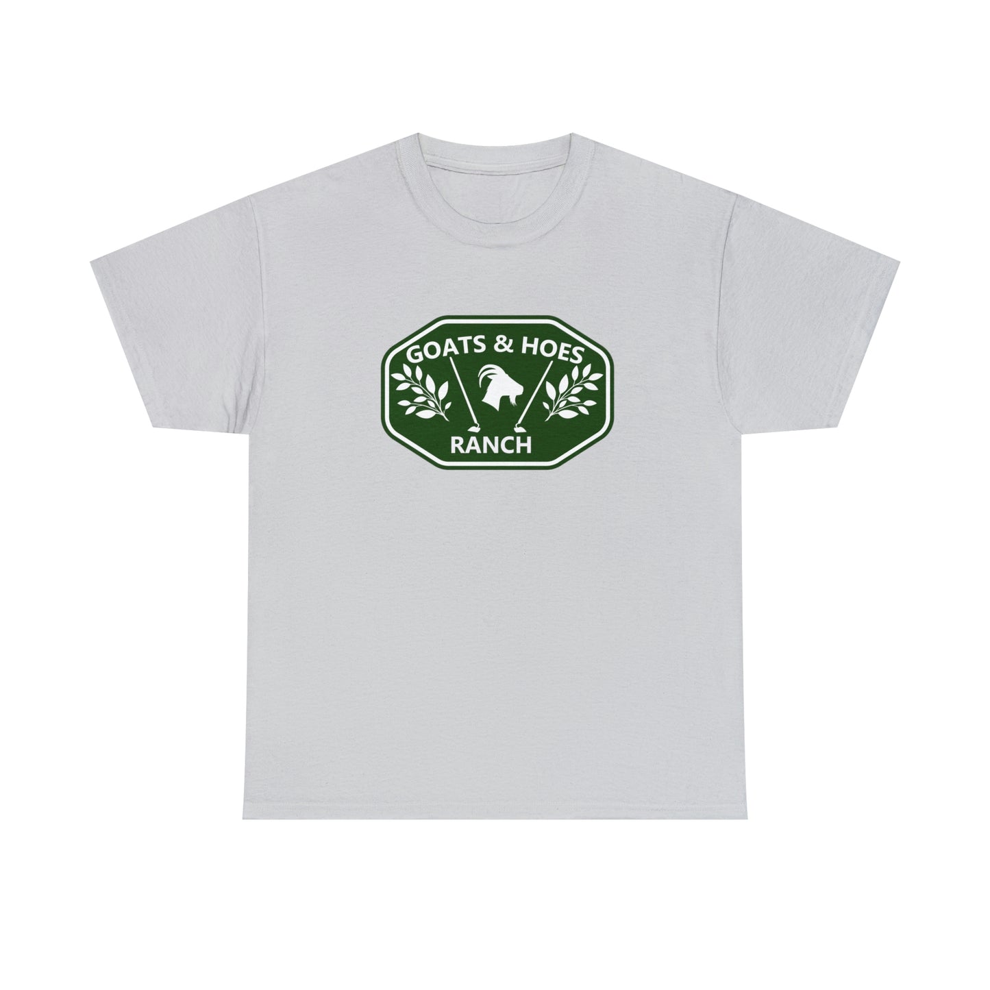 "Goats & Hoes Ranch" One Sided Unisex Heavy Cotton Tee - Printed on Front