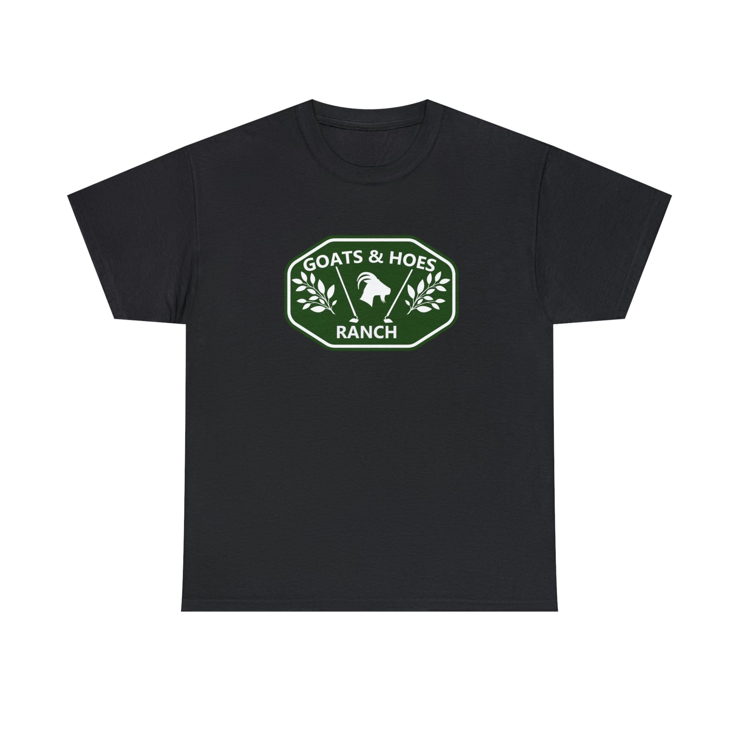 "Goats & Hoes Ranch" One Sided Unisex Heavy Cotton Tee - Printed on Front