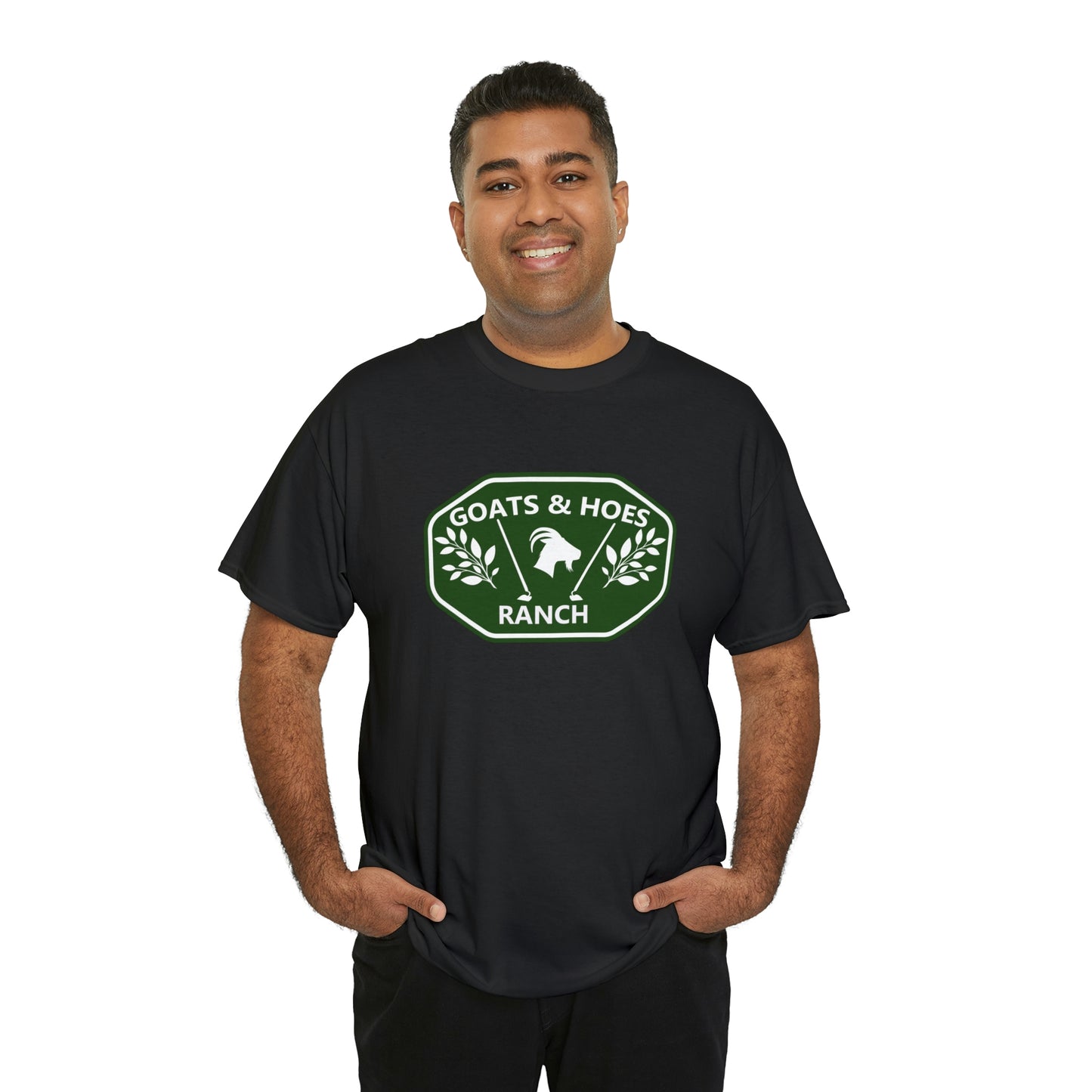 "Goats & Hoes Ranch" One Sided Unisex Heavy Cotton Tee - Printed on Front