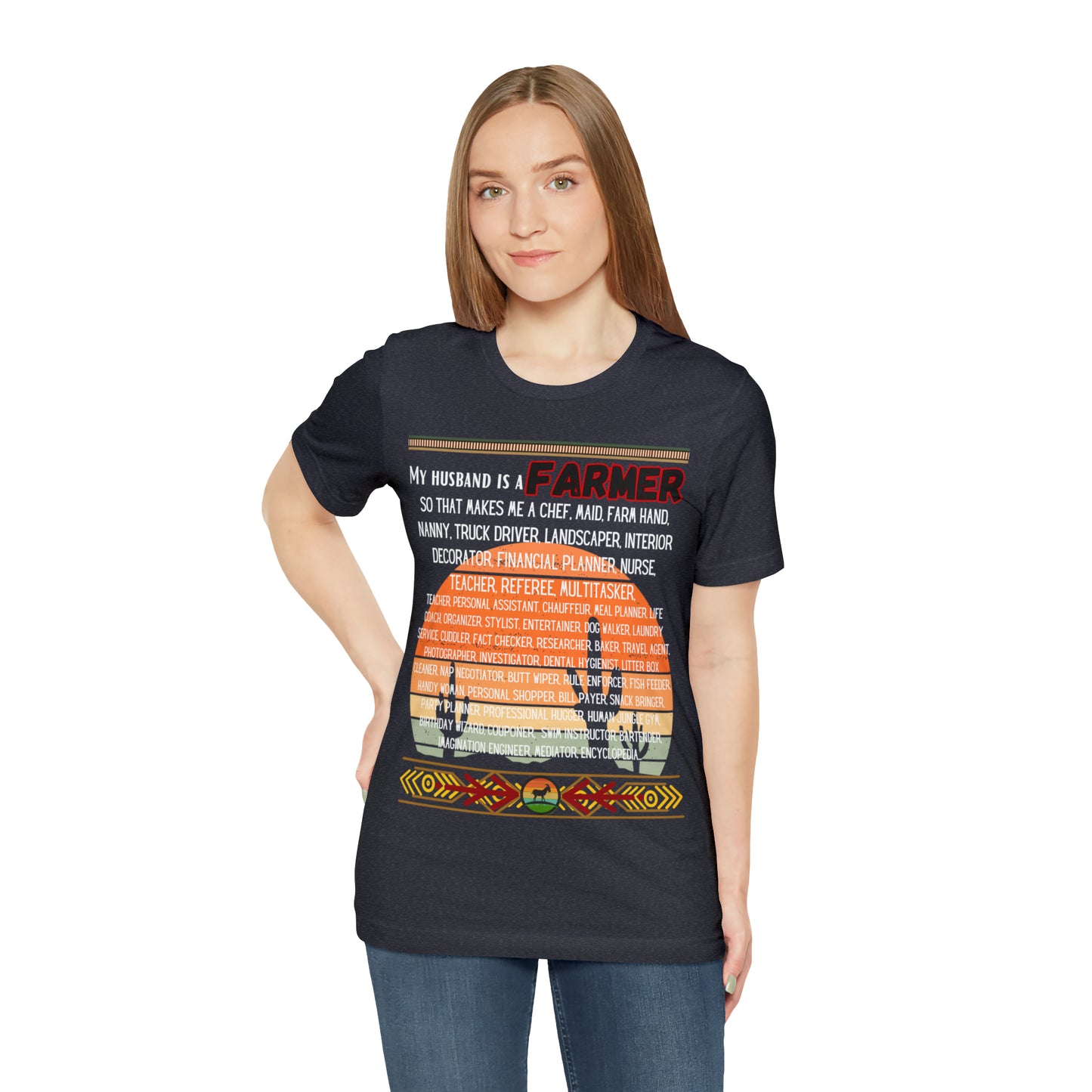 Farmer's Wife (Black Lettering) One Sided Unisex Jersey Short Sleeve Tee (Printed on Front)