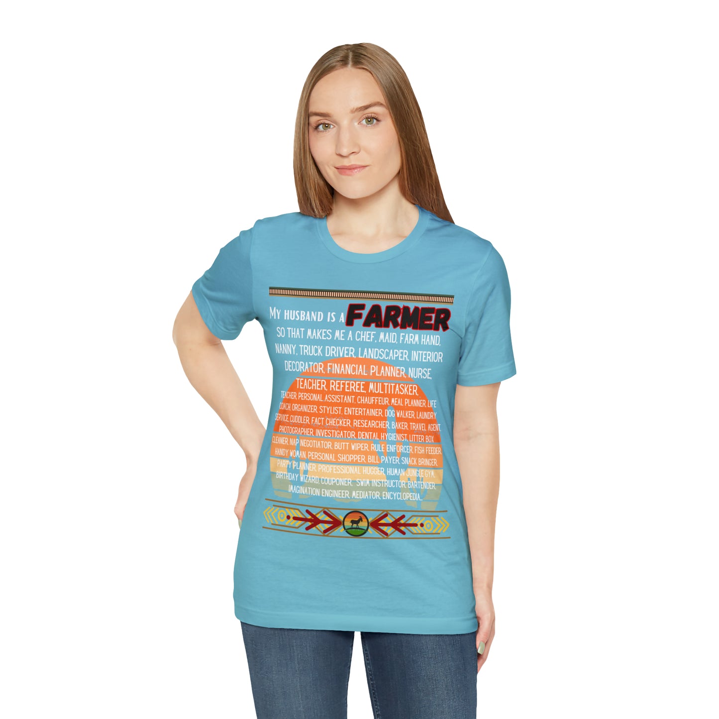 Farmer's Wife (Black Lettering) One Sided Unisex Jersey Short Sleeve Tee (Printed on Front)